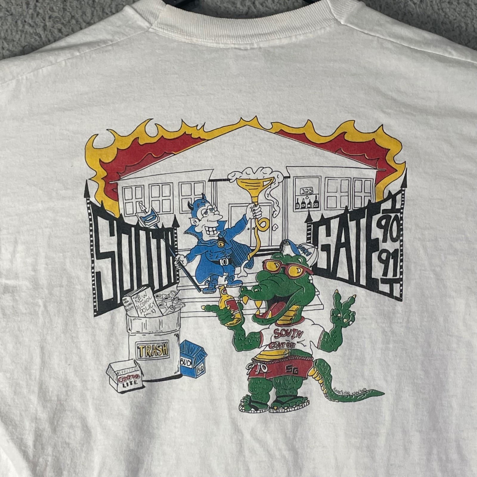Vintage Florida Gators FSU Rivalry T Shirt XL 1990 91 South Gate Hell Tee - Thumbnail 7