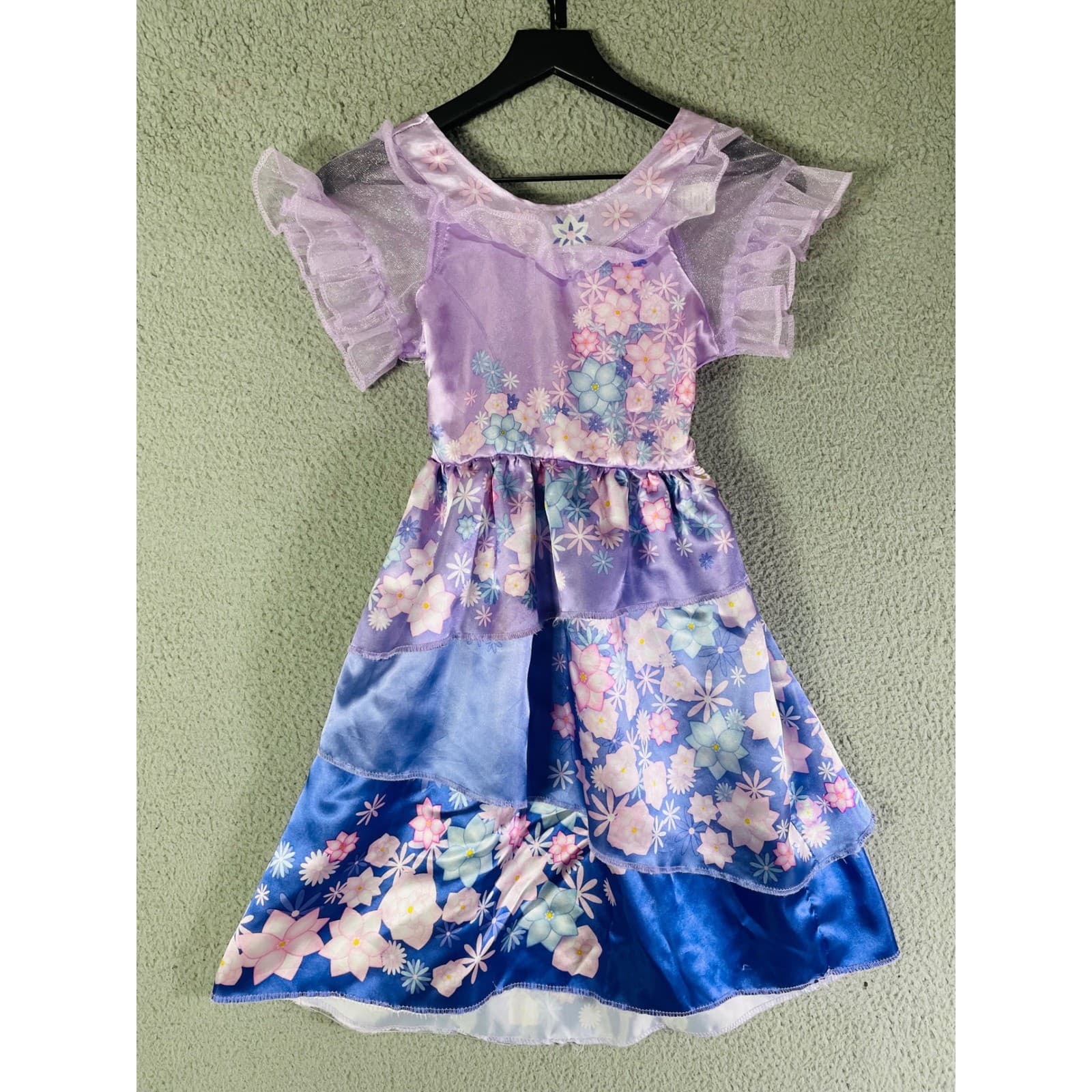 Disney Encanto Isabela Costume Dress Girls 4-6X Purple Floral Halloween - Thumbnail 6