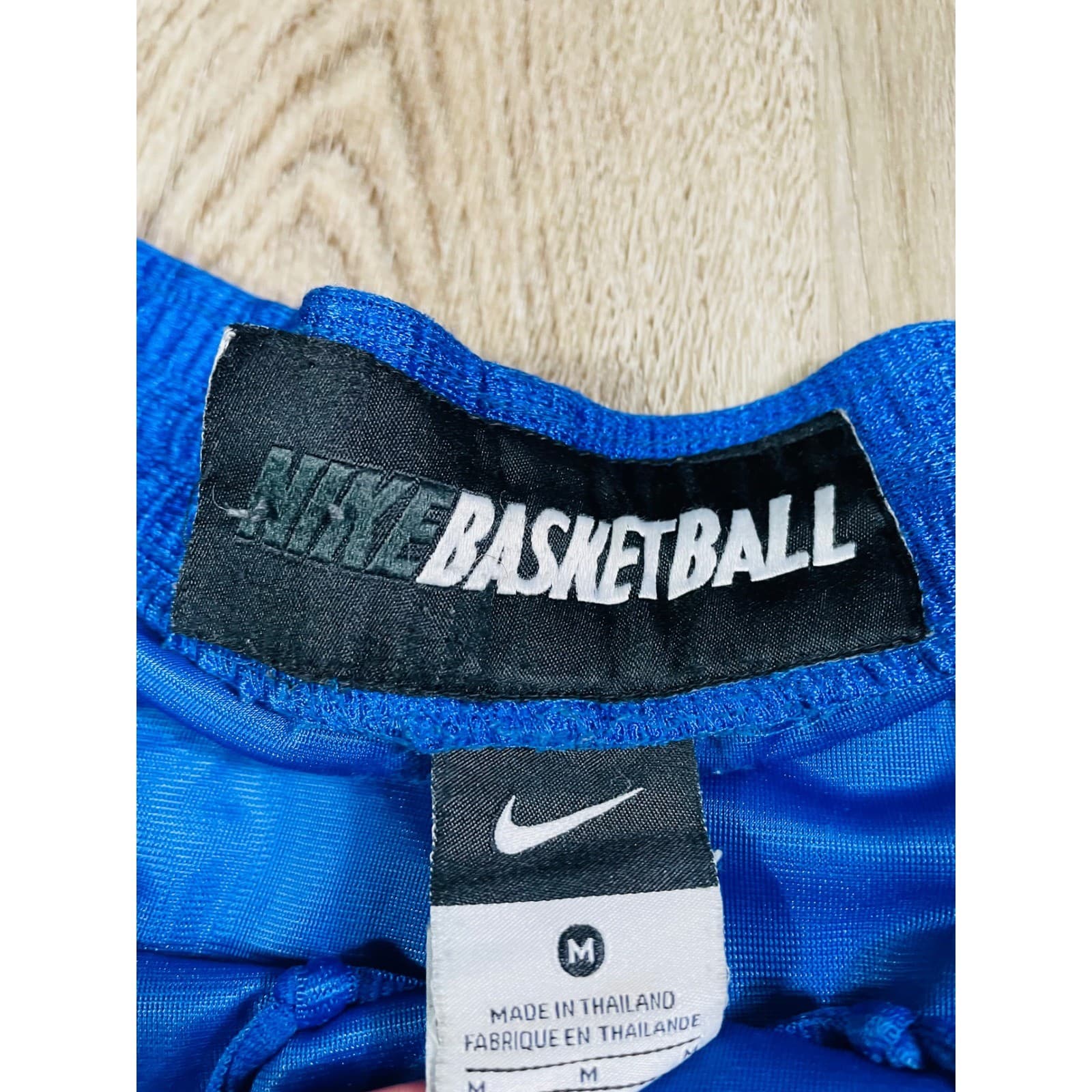 Nike Basketball Shorts Mens Medium Blue Black Mesh Swoosh Y2K Vintage - Thumbnail 3
