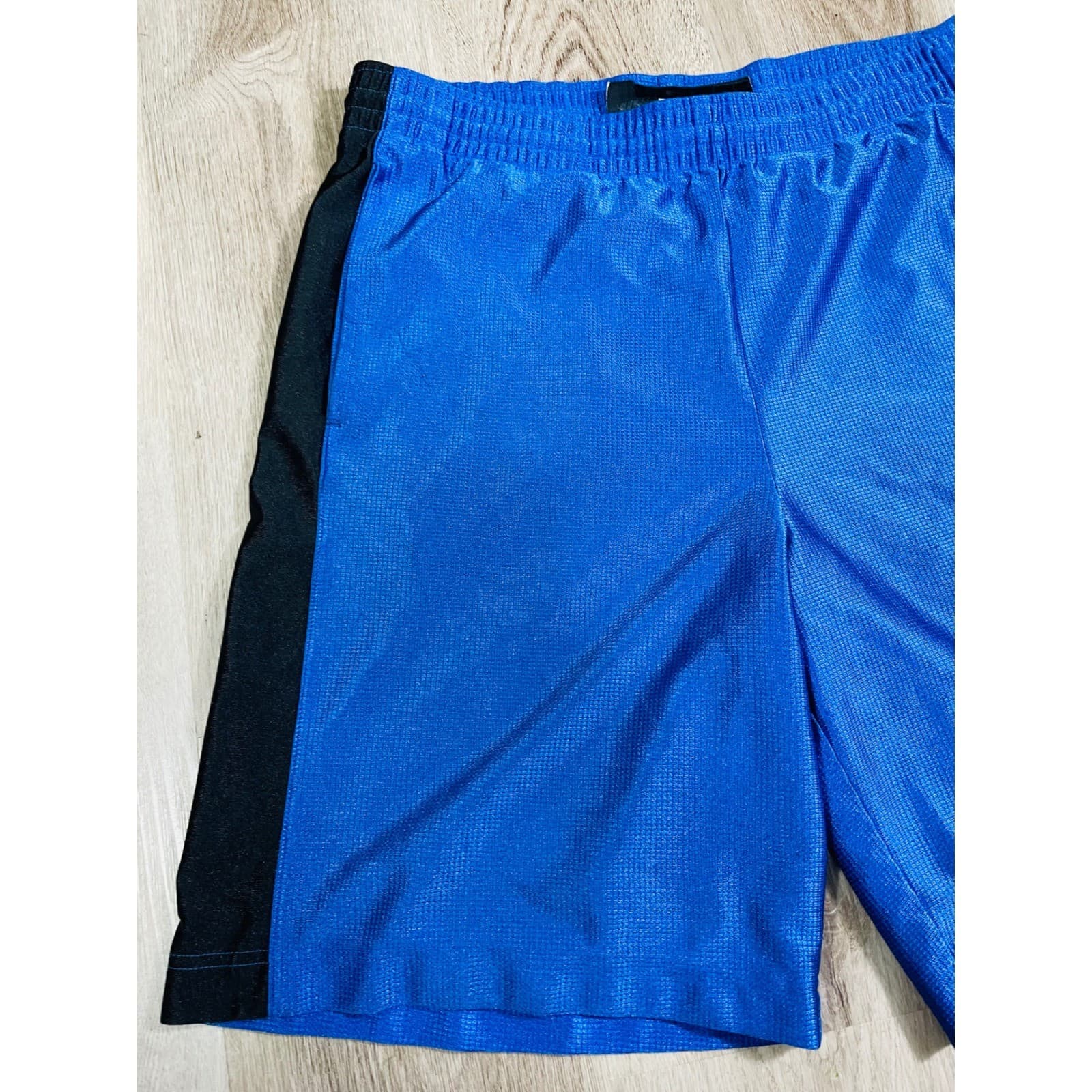 Nike Basketball Shorts Mens Medium Blue Black Mesh Swoosh Y2K Vintage - Thumbnail 9