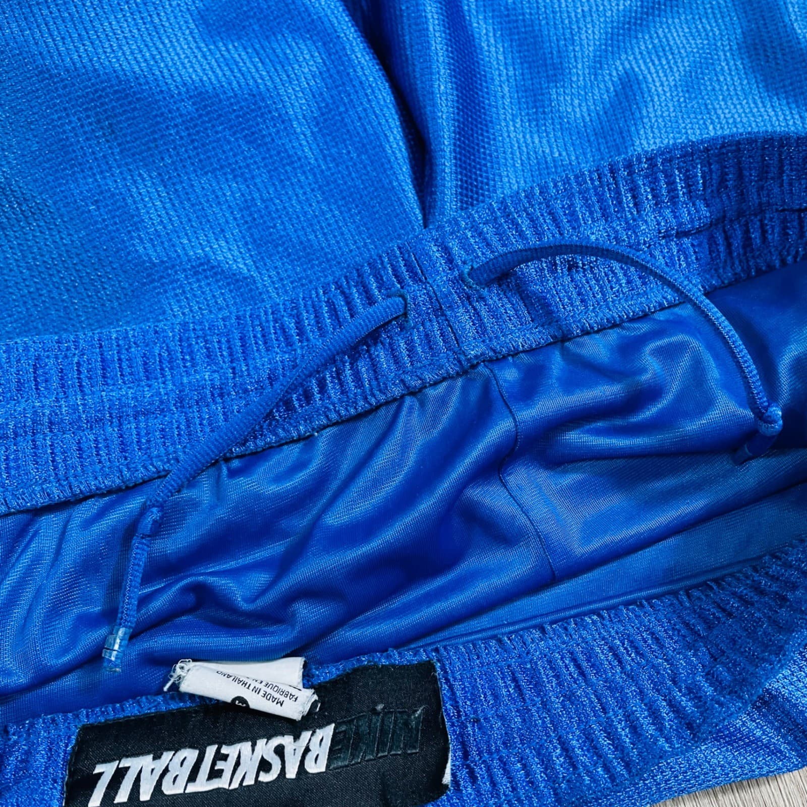 Nike Basketball Shorts Mens Medium Blue Black Mesh Swoosh Y2K Vintage - Thumbnail 12
