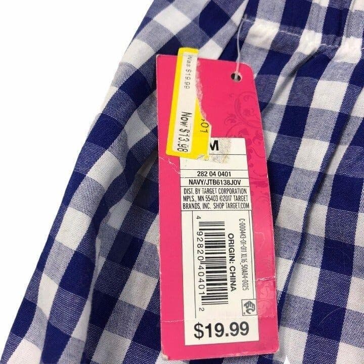 Xhilaration Skirt Womens Medium Blue White Plaid Ruffle Mini Y2K Preppy - Thumbnail 3