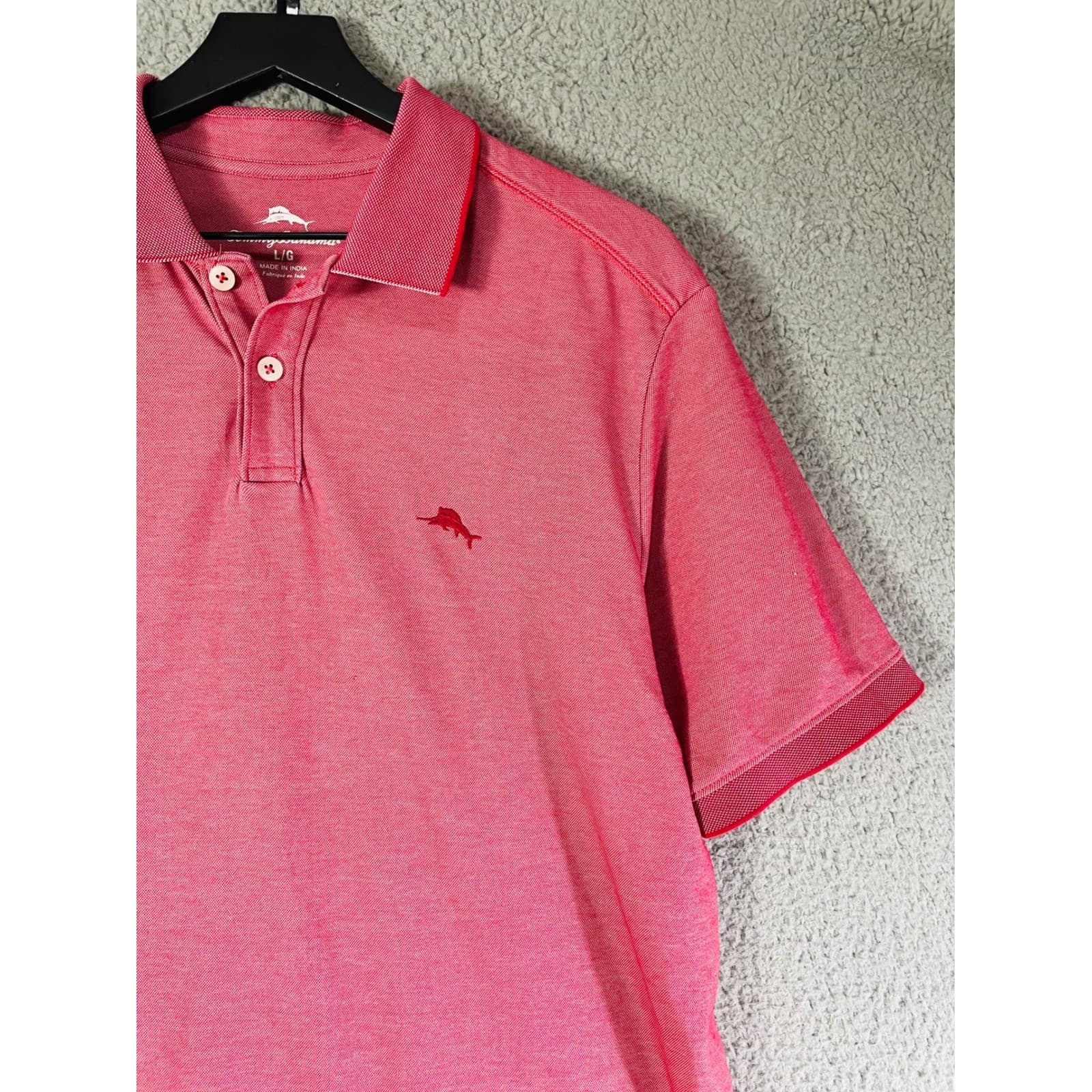 Tommy Bahama Polo Shirt Mens Large Pink Short Sleeve Golf Casual Marlin - Thumbnail 7