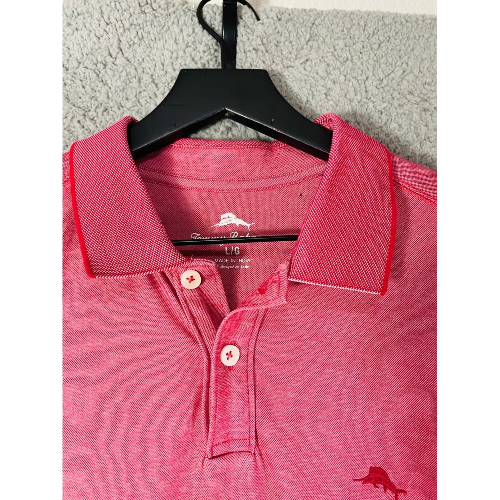 Tommy Bahama Polo Shirt Mens Large Pink Short Sleeve Golf Casual Marlin - Thumbnail 8