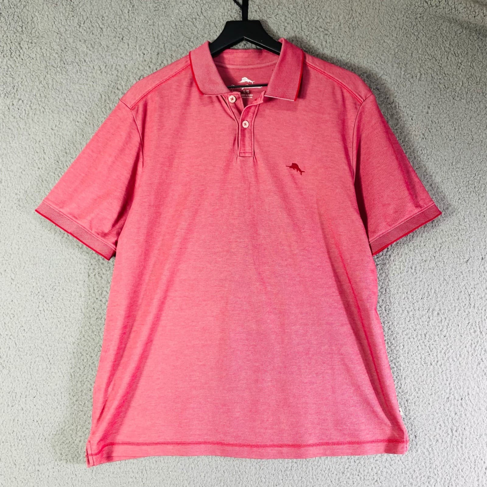 Tommy Bahama Polo Shirt Mens Large Pink Short Sleeve Golf Casual Marlin - Thumbnail 9