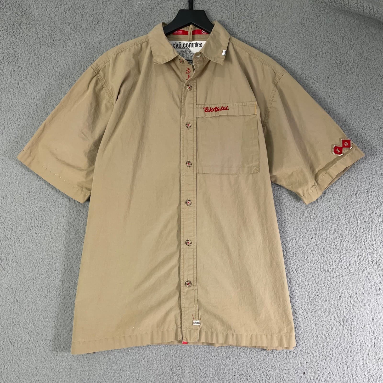 Vintage Ecko Unltd Shirt Mens XL Button Up Ecko Heads Patch Y2K Hip Hop - Thumbnail 6