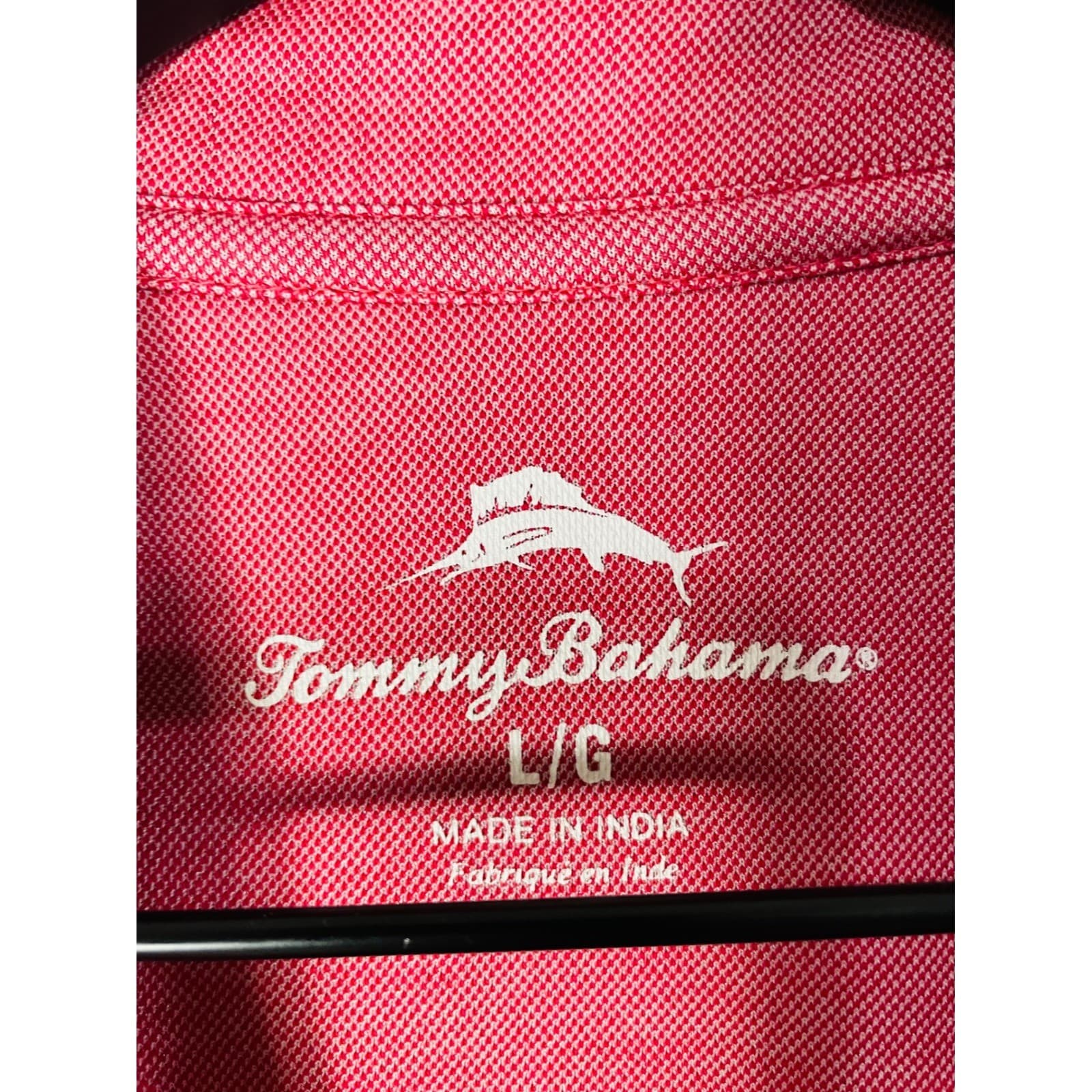 Tommy Bahama Polo Shirt Mens Large Pink Short Sleeve Golf Casual Marlin - Thumbnail 2