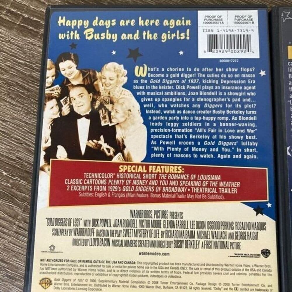 Busby Berkeley Collection Vol 2 DVD Gold Diggers 1937 Hollywood Hotel 4 Disc - Thumbnail 10