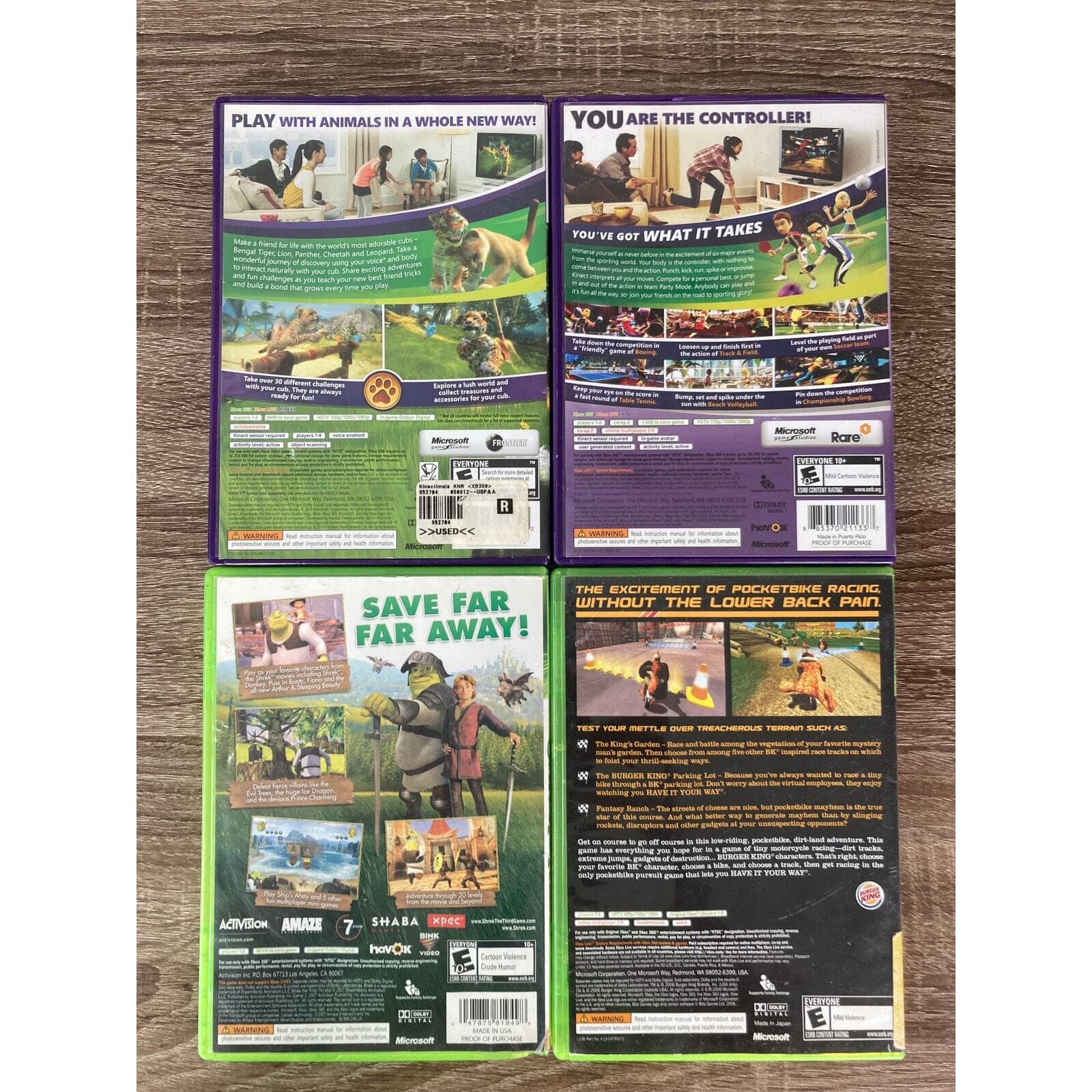 Xbox 360 Game Lot Kinect Sports Kinectimals Shrek PocketBike Racer 4 Games - Thumbnail 4