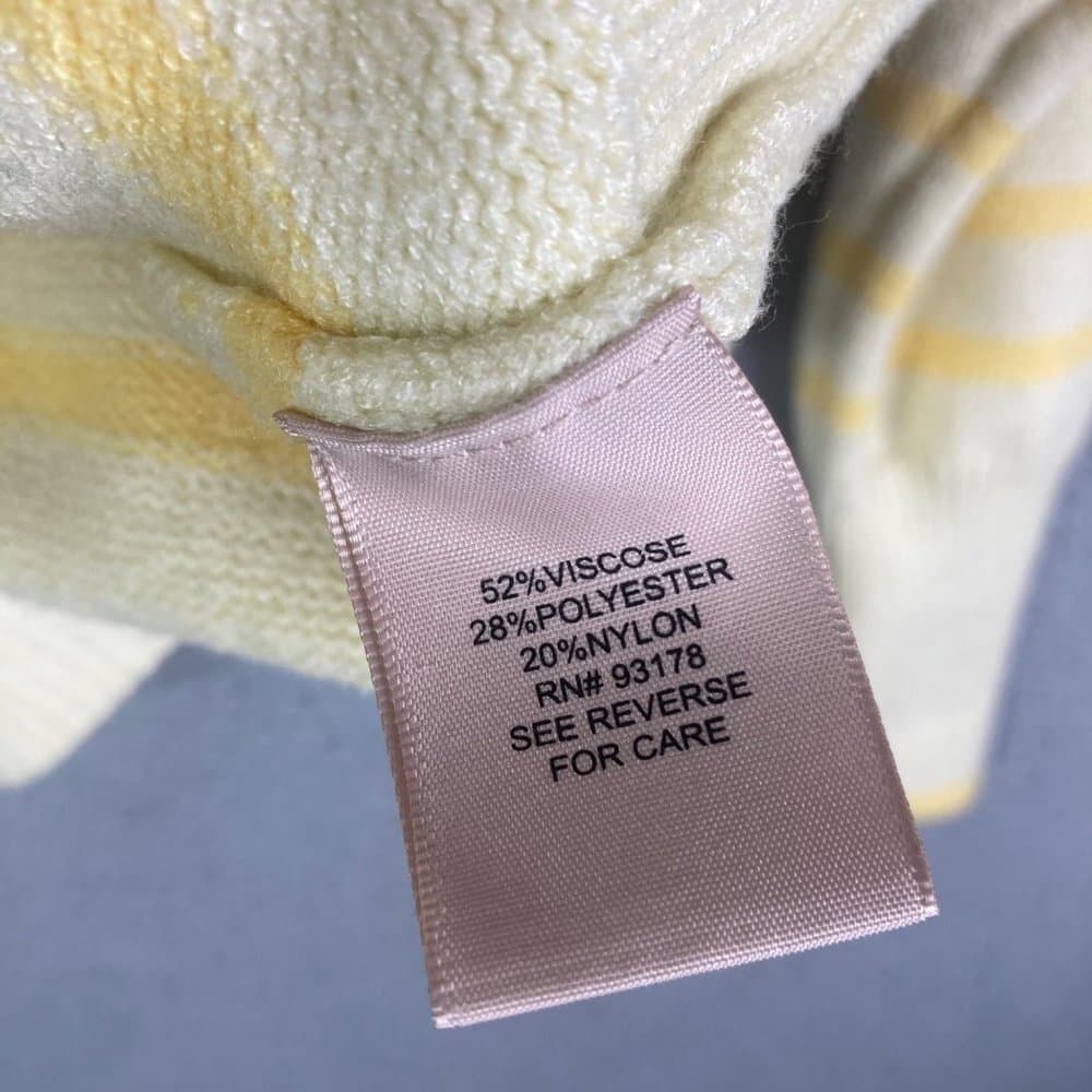 Philosophy Sweater Womens Large Yellow Striped Cropped Pullover Long Sleeve - Thumbnail 9