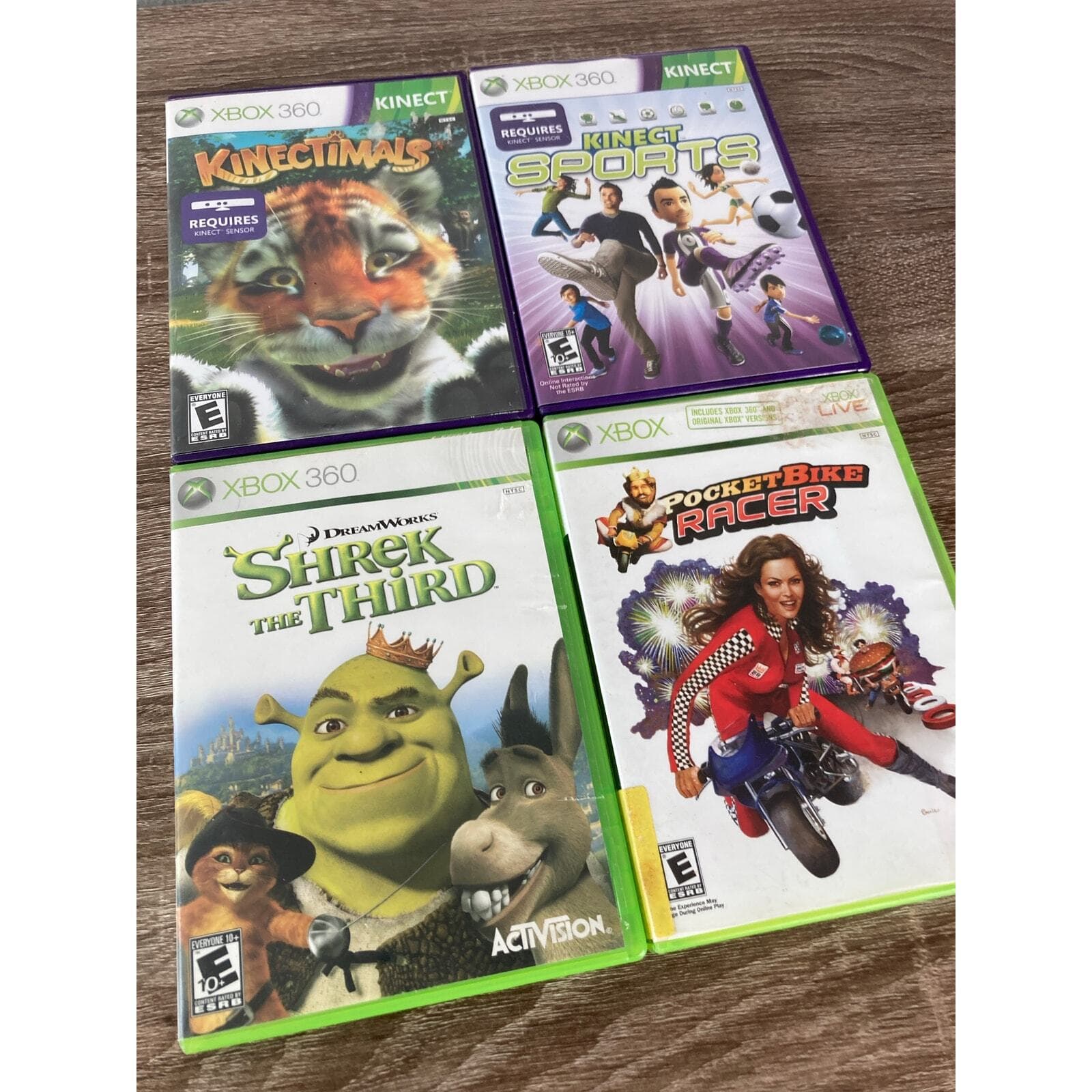 Xbox 360 Game Lot Kinect Sports Kinectimals Shrek PocketBike Racer 4 Games - Thumbnail 3