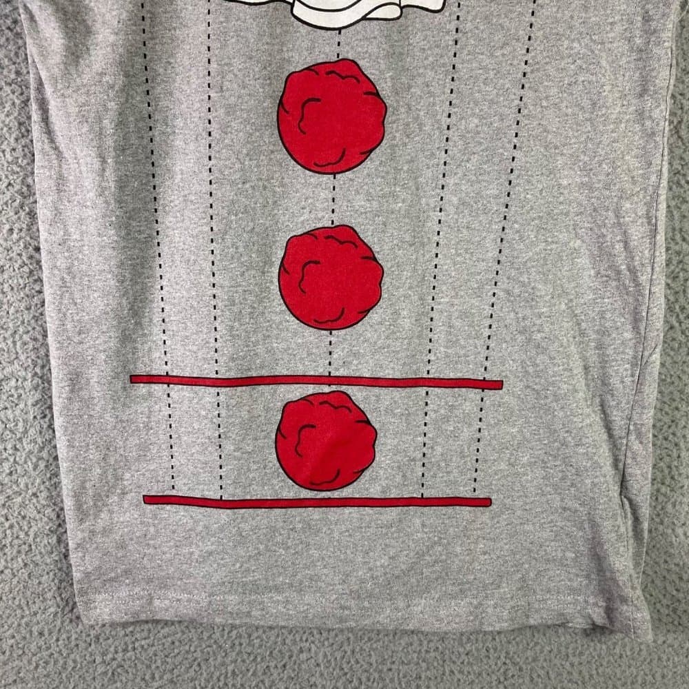 Clown Costume T Shirt Mens Medium Halloween Gray Red Button Graphic Tee - Thumbnail 5