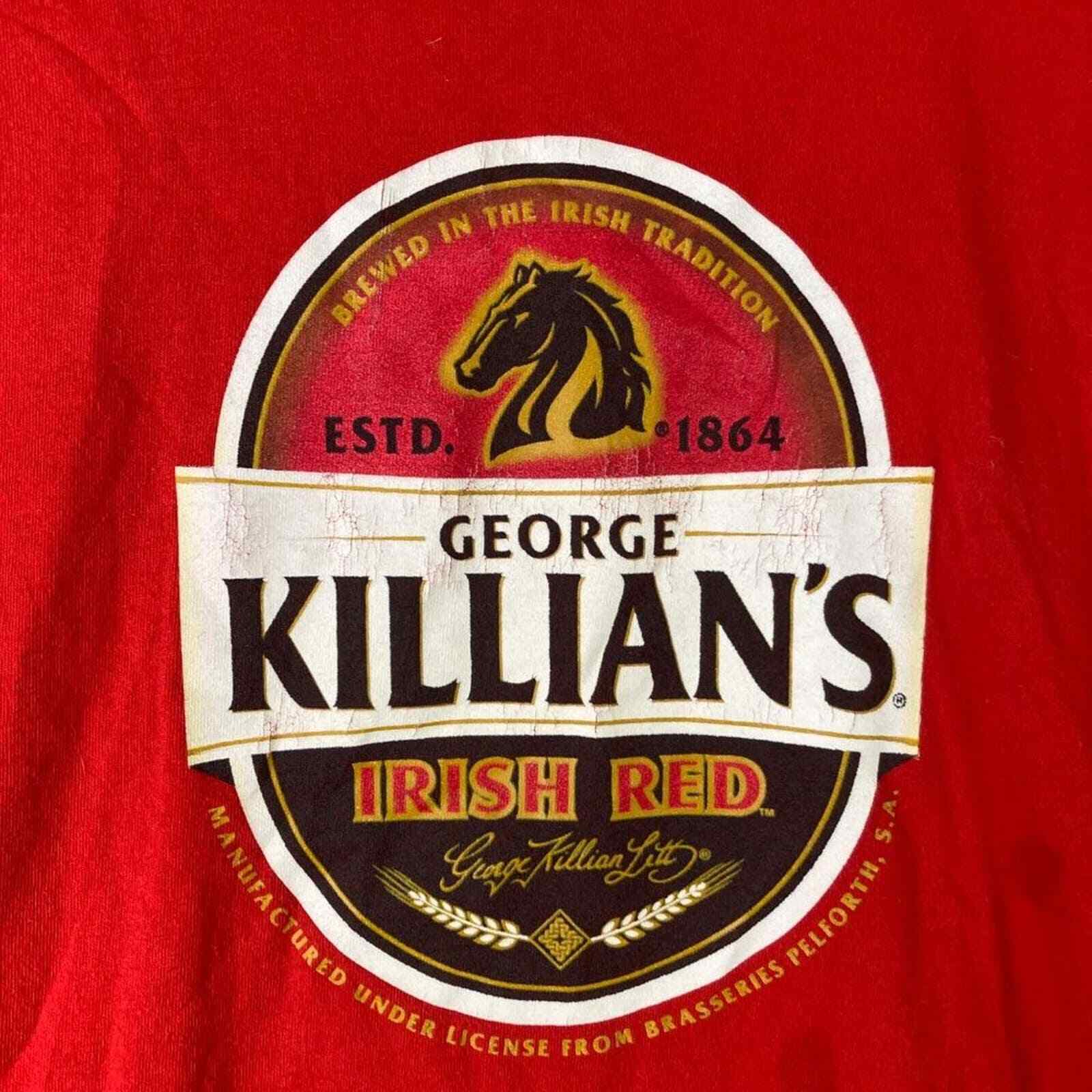 George Killians Irish Red Beer T Shirt Mens Large Vintage Graphic Bar Tee - Thumbnail 8