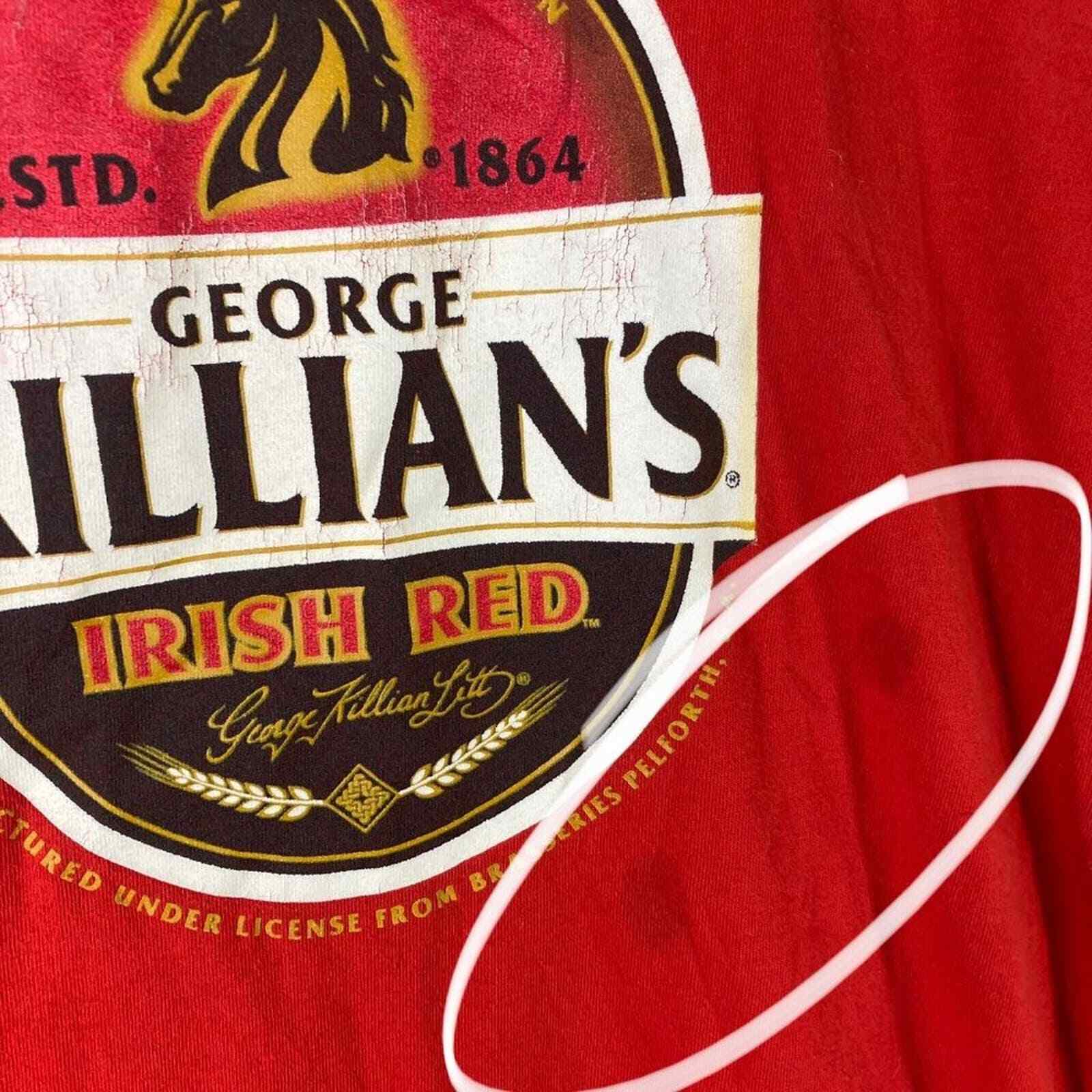 George Killians Irish Red Beer T Shirt Mens Large Vintage Graphic Bar Tee - Thumbnail 5