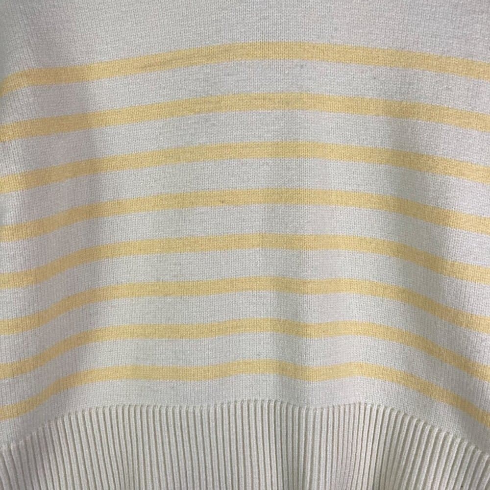 Philosophy Sweater Womens Large Yellow Striped Cropped Pullover Long Sleeve - Thumbnail 7