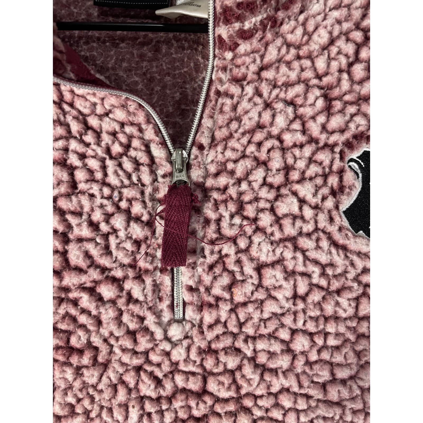 Harry Potter Sherpa Fleece Womens M Hogwarts Quarter Zip Pullover Pink Burgundy - Thumbnail 9