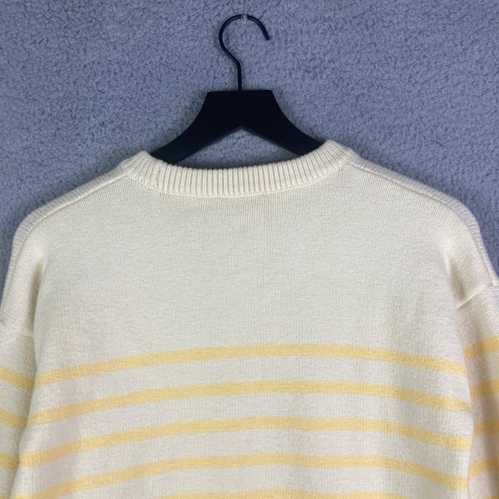 Philosophy Sweater Womens Large Yellow Striped Cropped Pullover Long Sleeve - Thumbnail 11