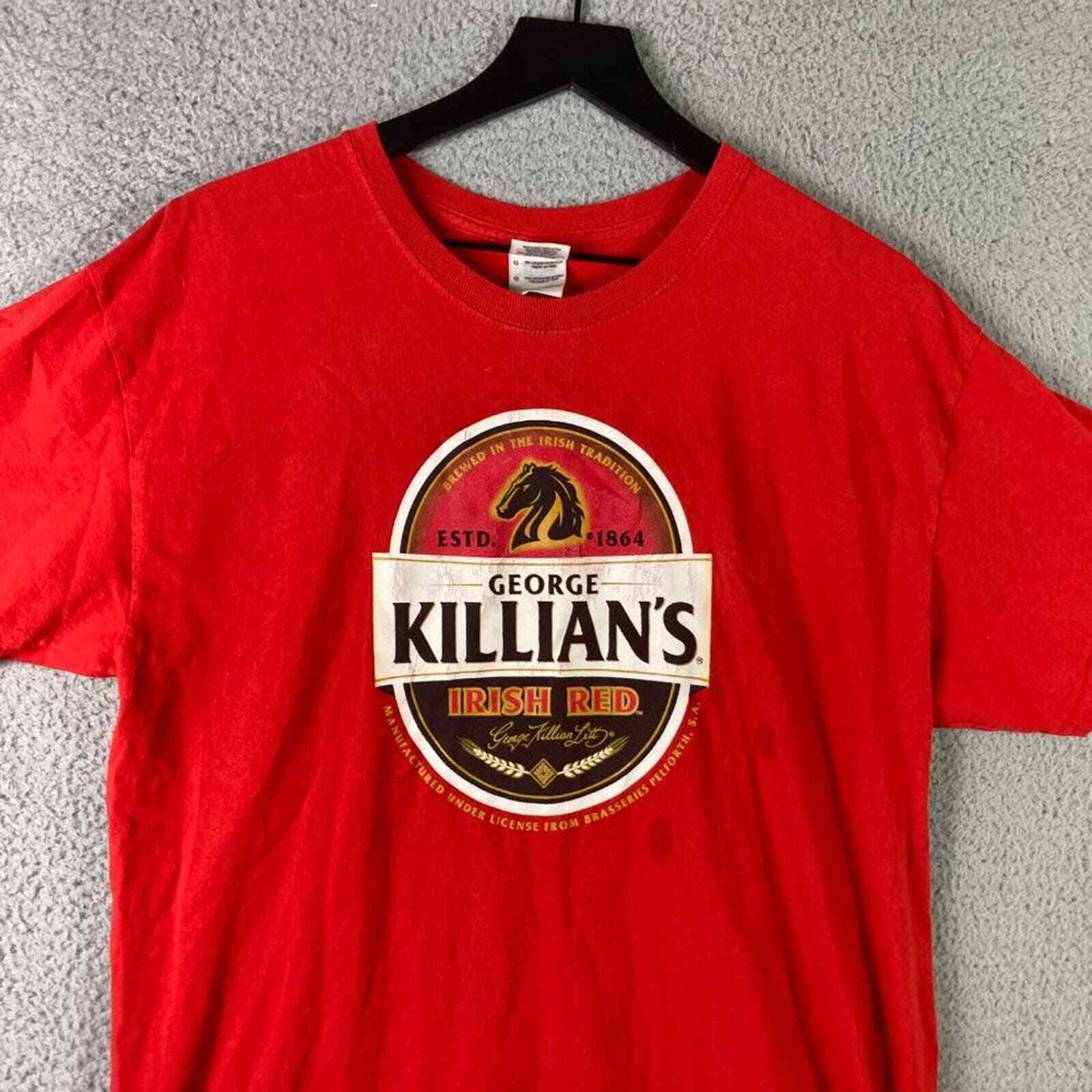 George Killians Irish Red Beer T Shirt Mens Large Vintage Graphic Bar Tee - Thumbnail 4