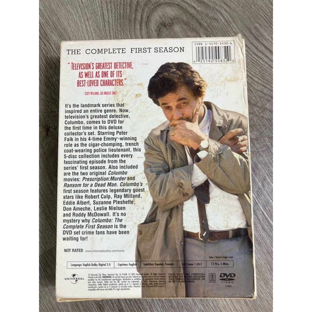 Columbo Complete First Season DVD 2004 5 Disc Set Peter Falk Crime Mystery - Thumbnail 2