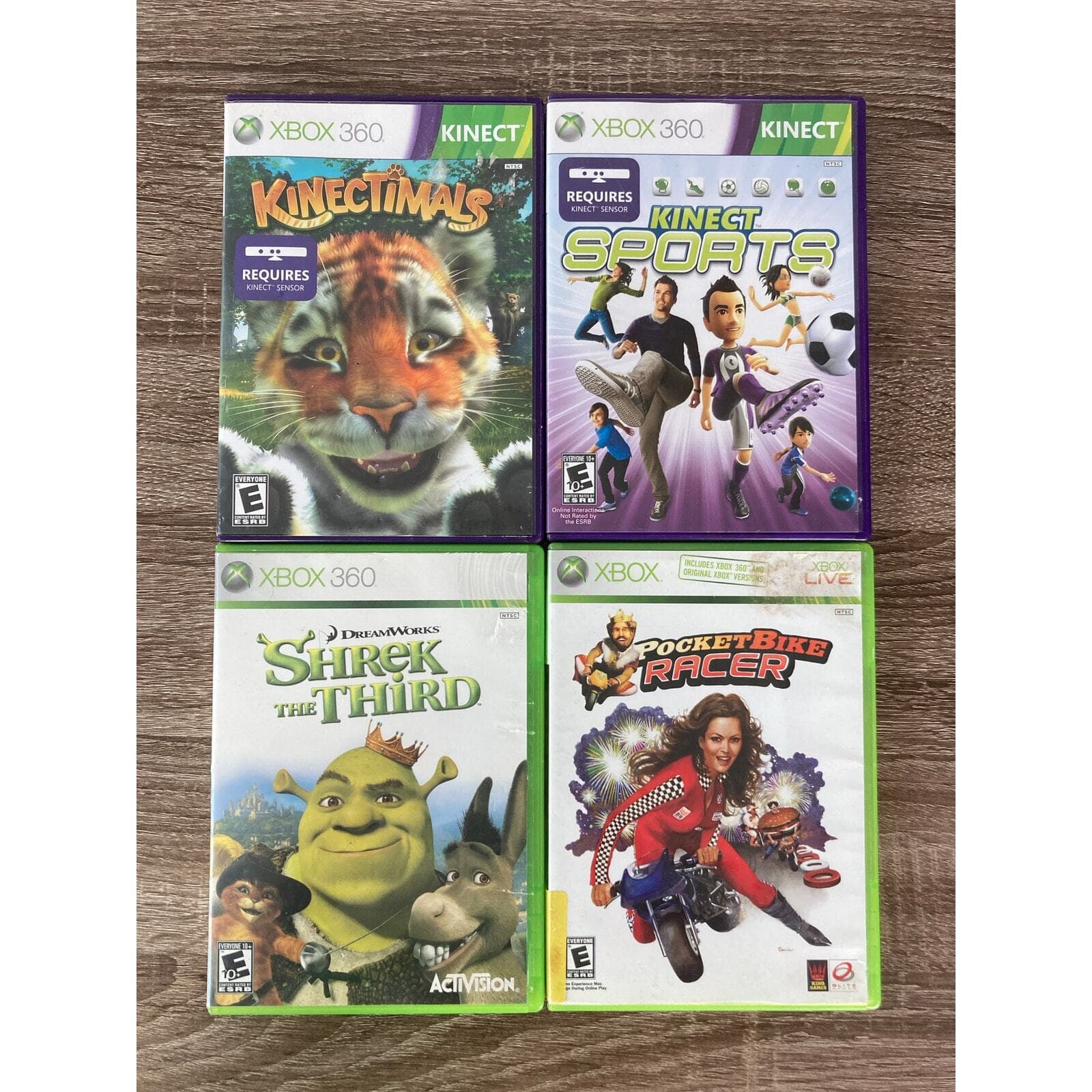 Xbox 360 Game Lot Kinect Sports Kinectimals Shrek PocketBike Racer 4 Games - Thumbnail 2