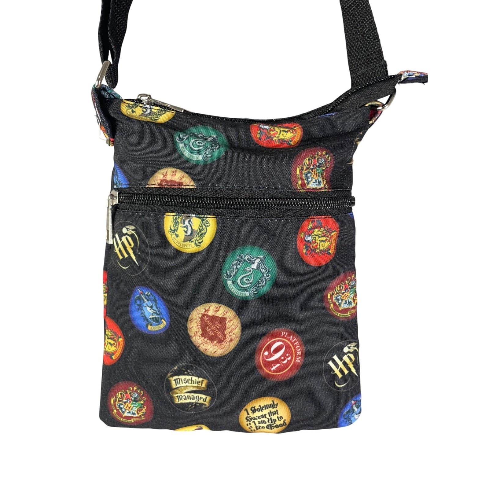Harry Potter Crossbody Bag Hogwarts Crest Black Shoulder Purse Small Travel