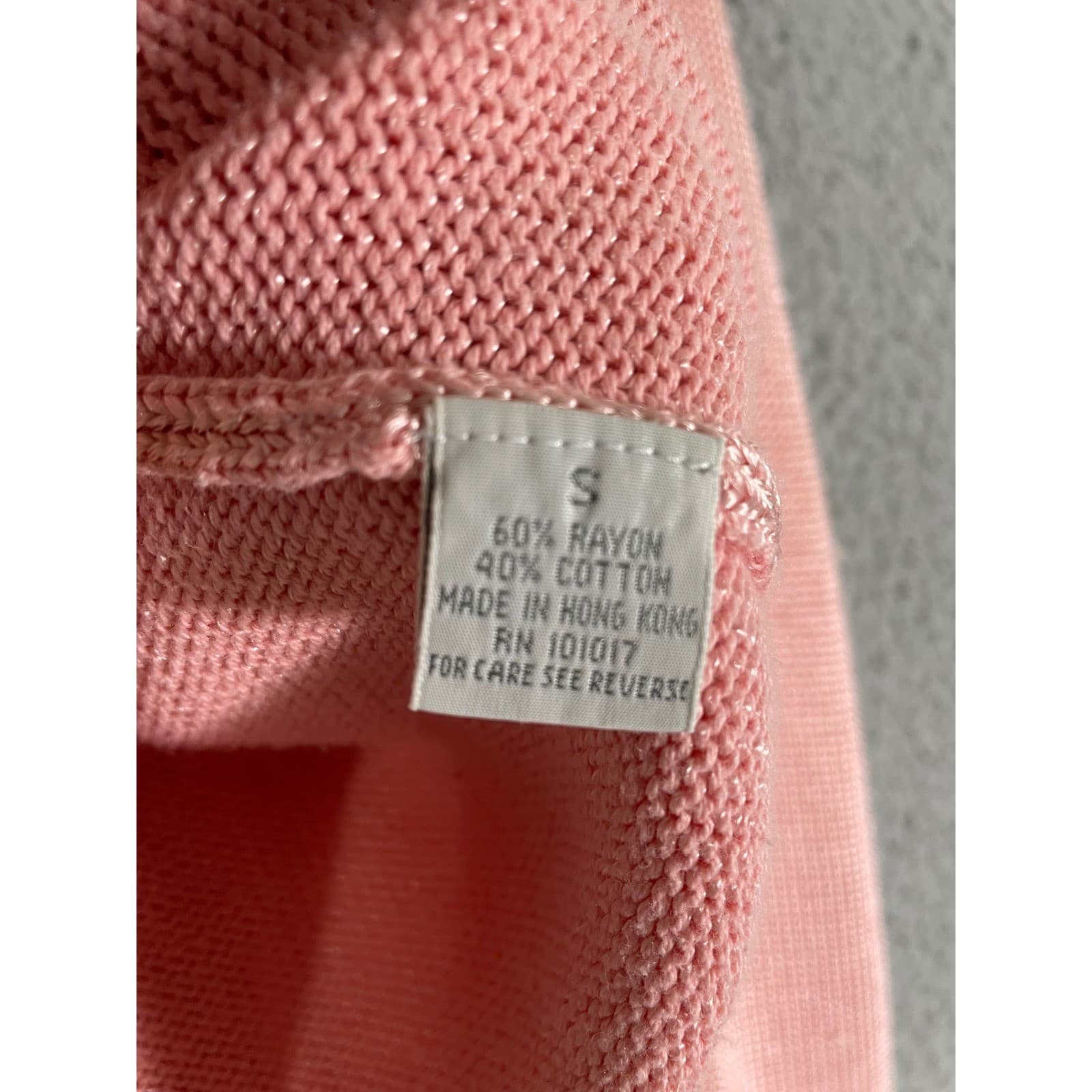 Vintage 80s Pink Cardigan Sweater Womens Small Pastel V Neck Knit Retro - Thumbnail 8