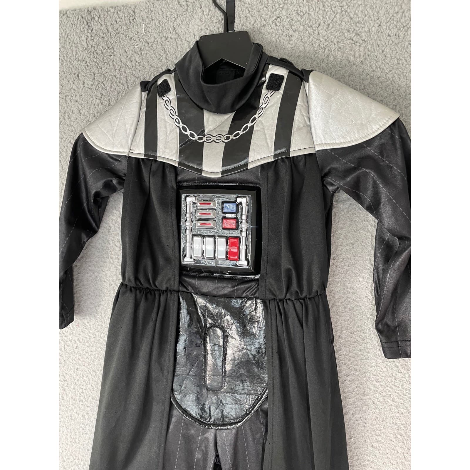 Star Wars Darth Vader Costume Kids Size 4 Disney Parks Jumpsuit Black Silver - Thumbnail 7