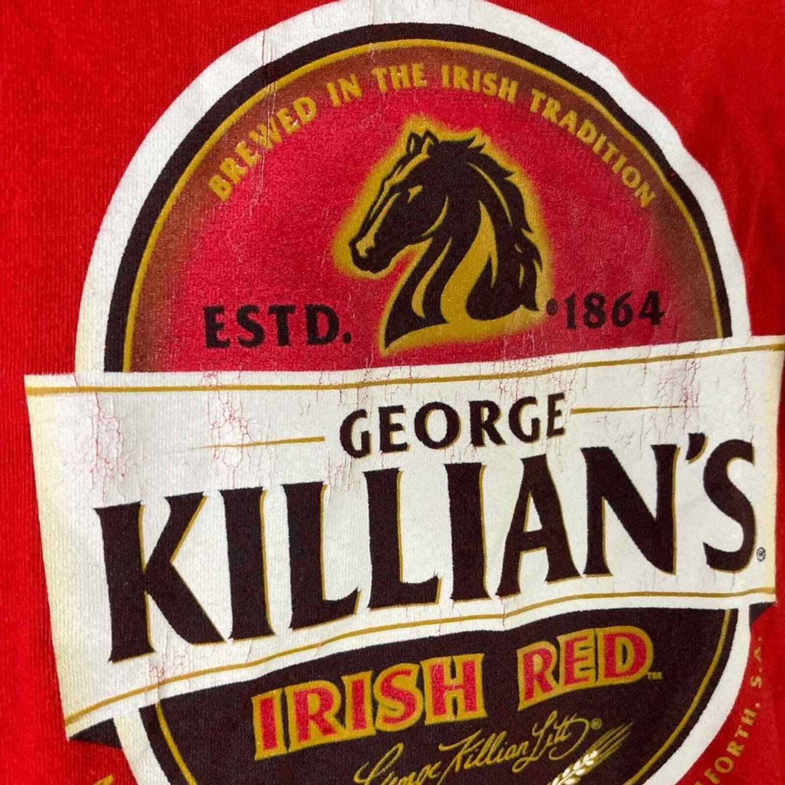 George Killians Irish Red Beer T Shirt Mens Large Vintage Graphic Bar Tee - Thumbnail 6