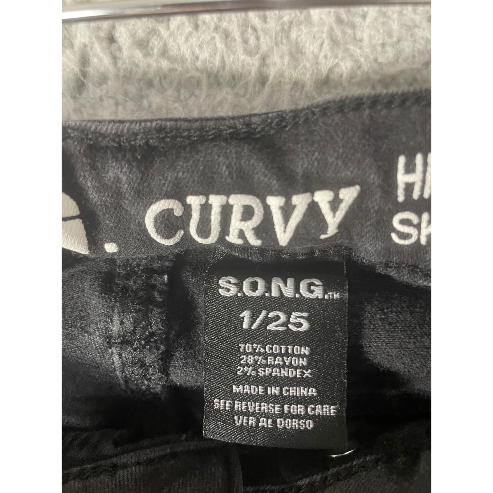 SONG Jeans Womens 1 Curvy High Rise Skinny Black Distressed Raw Hem Ankle - Thumbnail 4