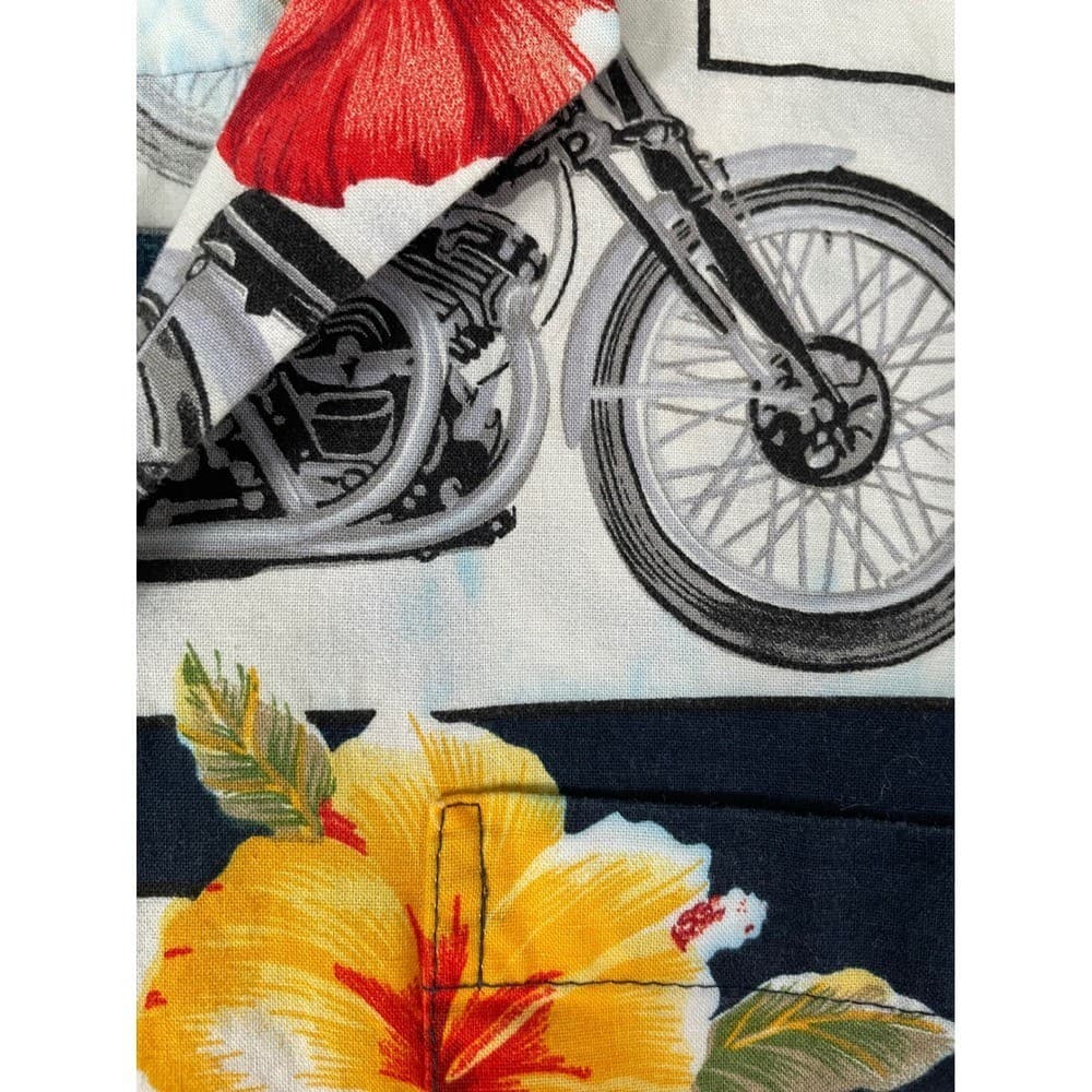 RJC Hawaiian Shirt Mens XL Motorcycle Hibiscus Aloha Made In USA Vintage - Thumbnail 10
