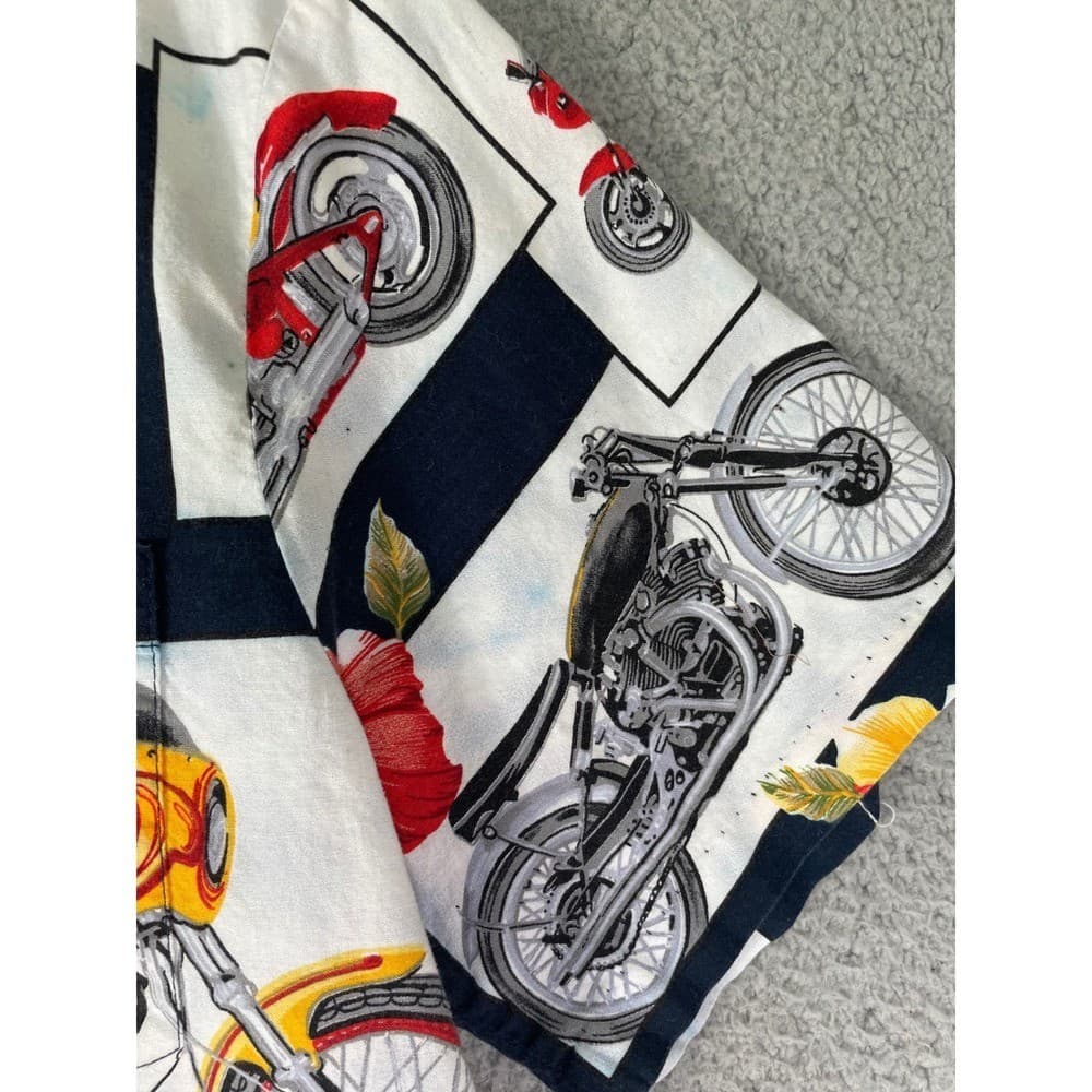 RJC Hawaiian Shirt Mens XL Motorcycle Hibiscus Aloha Made In USA Vintage - Thumbnail 11