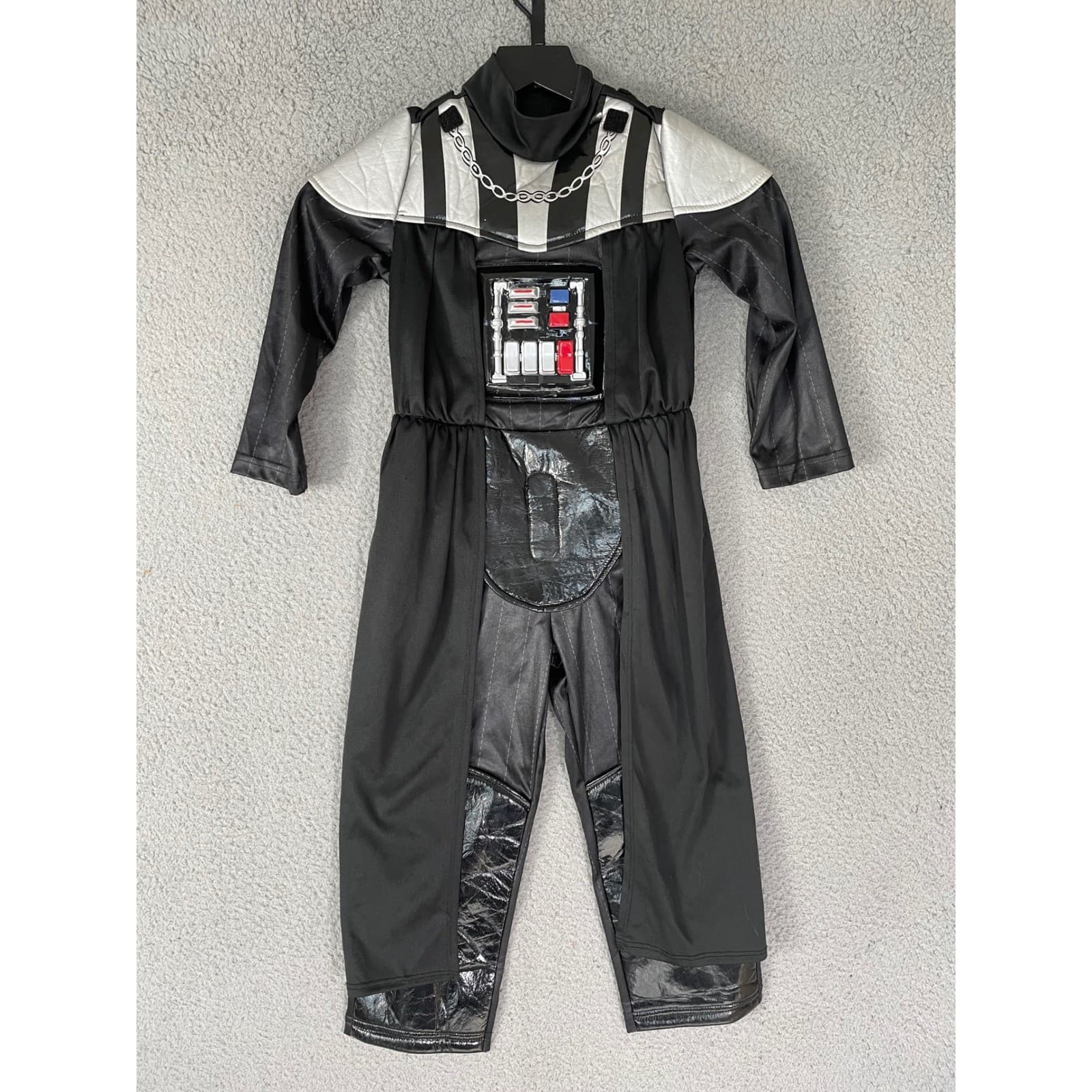 Star Wars Darth Vader Costume Kids Size 4 Disney Parks Jumpsuit Black Silver - Thumbnail 5