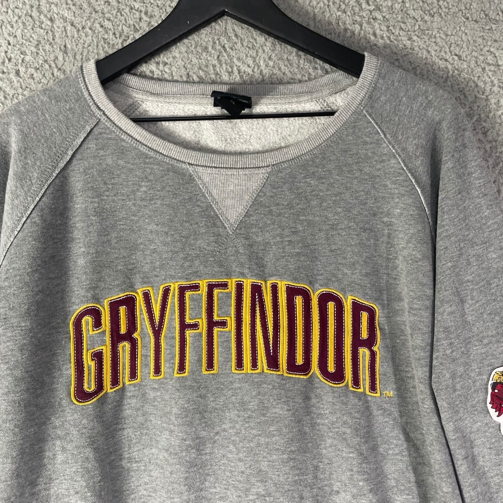 Harry Potter Gryffindor Sweatshirt Mens XL Gray Universal Studios Crewneck - Thumbnail 5