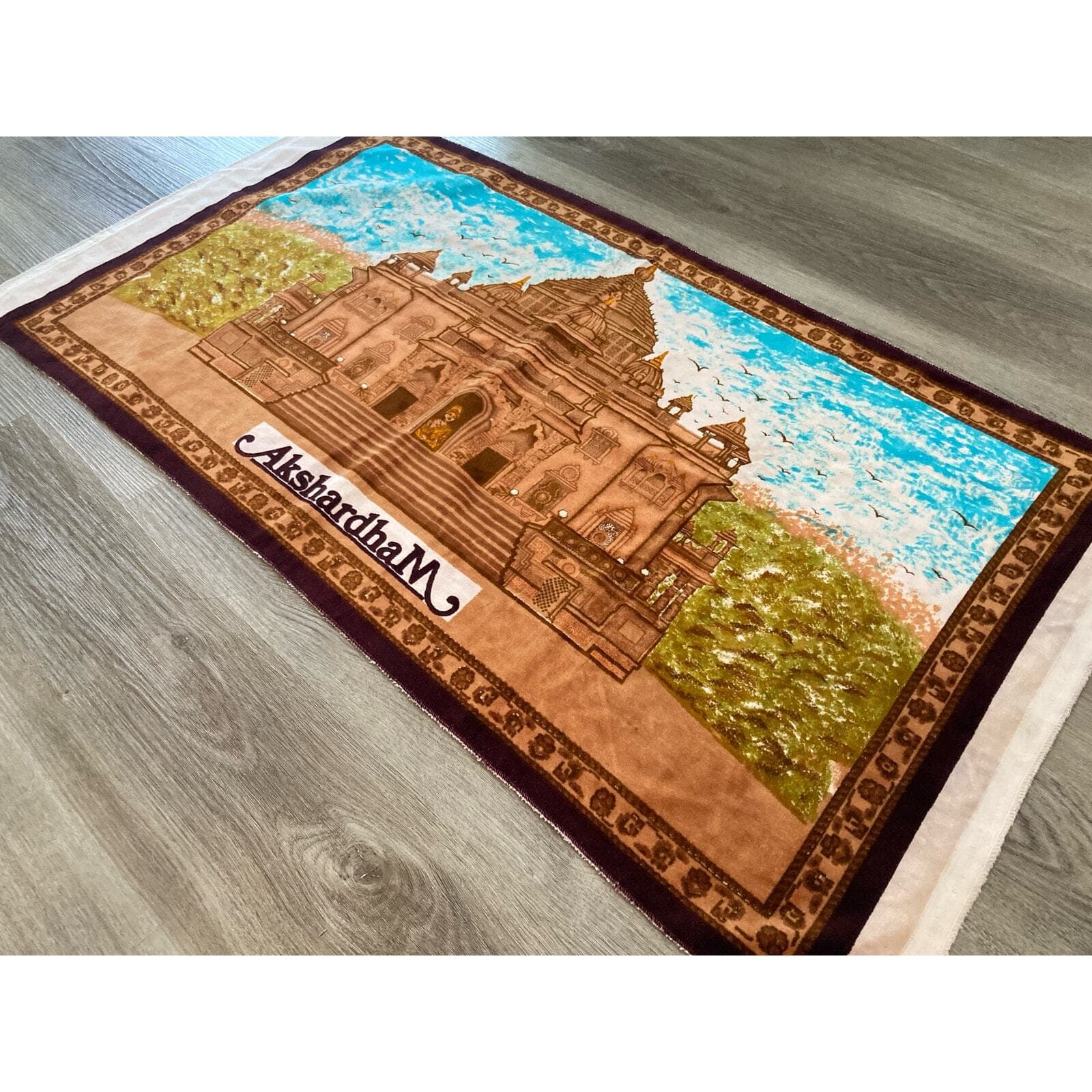 Akshardham Temple Tapestry Wall Hanging India Hindu Decor Cloth Art - Thumbnail 4