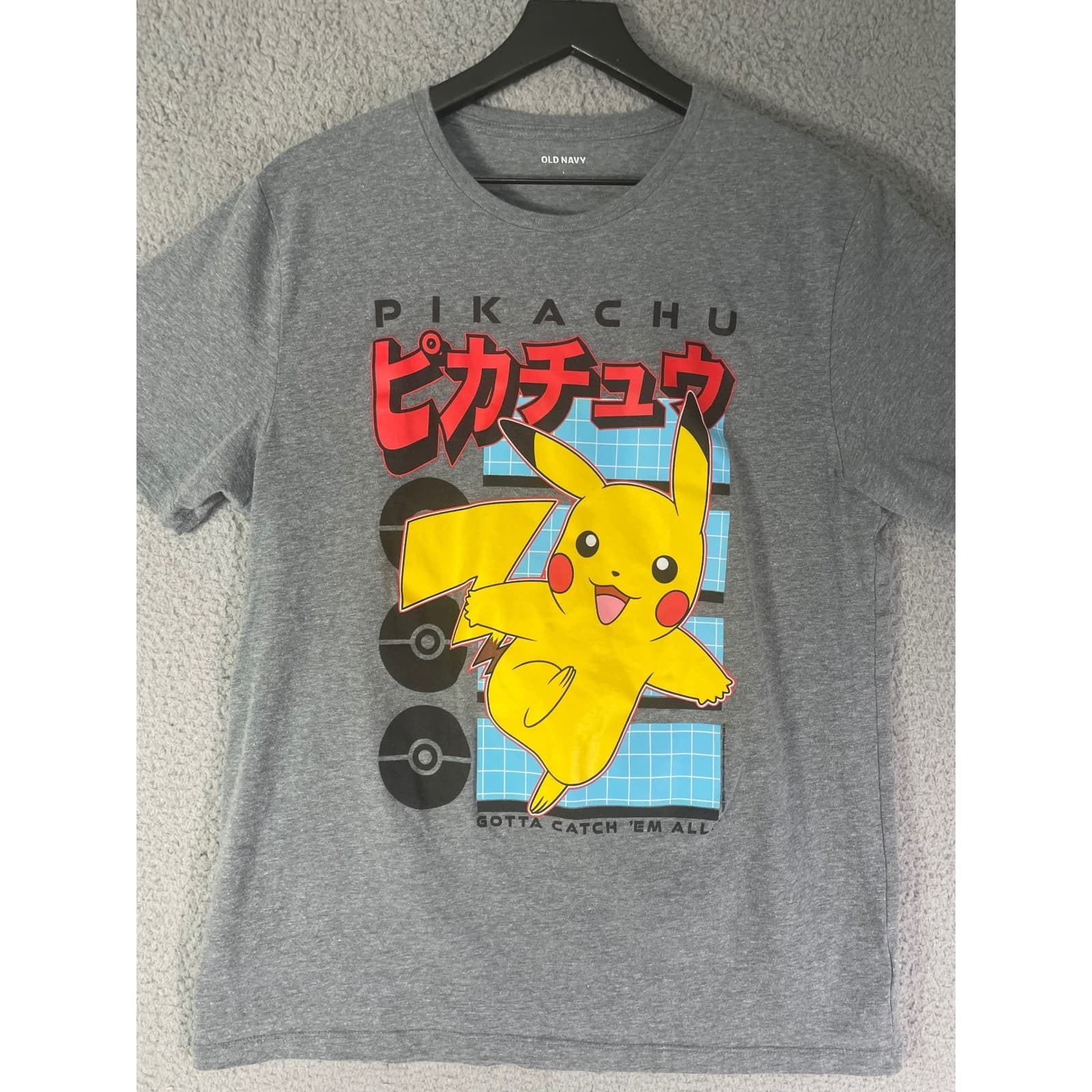 PoPokemon Pikachu T Shirt Mens Small Gray Old Navy Japanese Anime Graphic Tee - Thumbnail 5