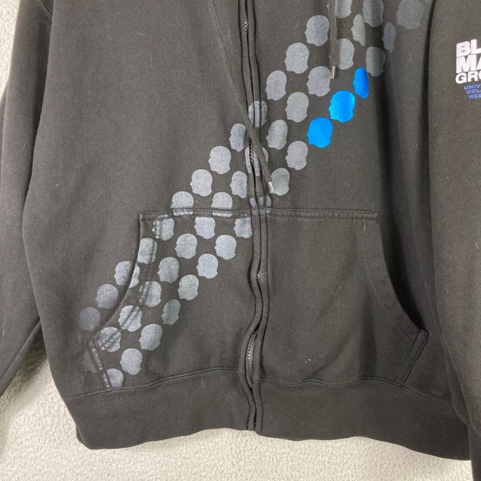 Blue Man Group Hoodie Sweatshirt Universal Orlando Mens Size Large Adult Black - Thumbnail 8