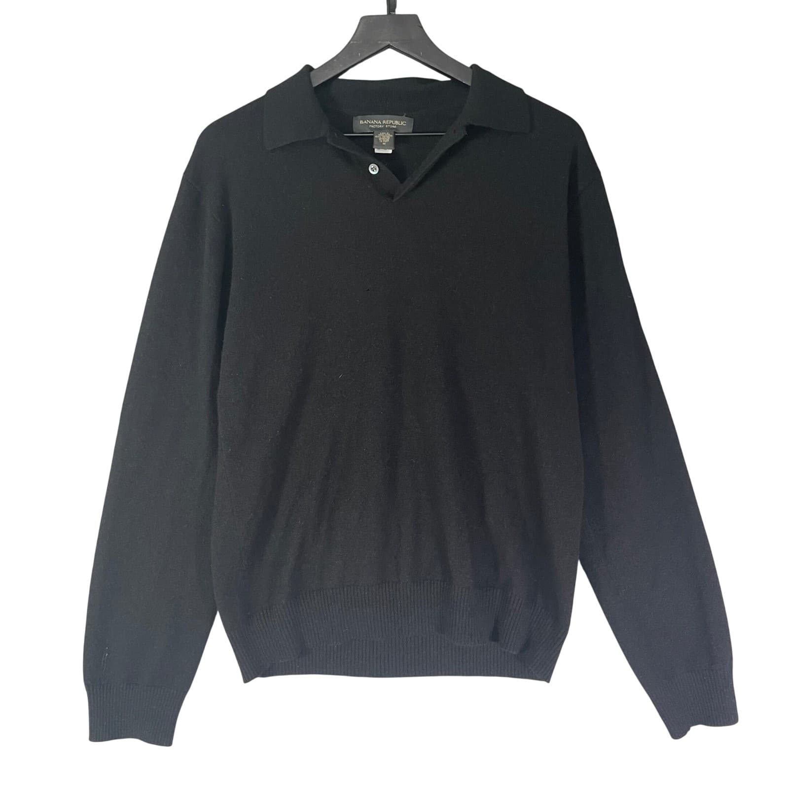 Banana Republic Cashmere Sweater Mens XL Black Pullover Luxury Knit