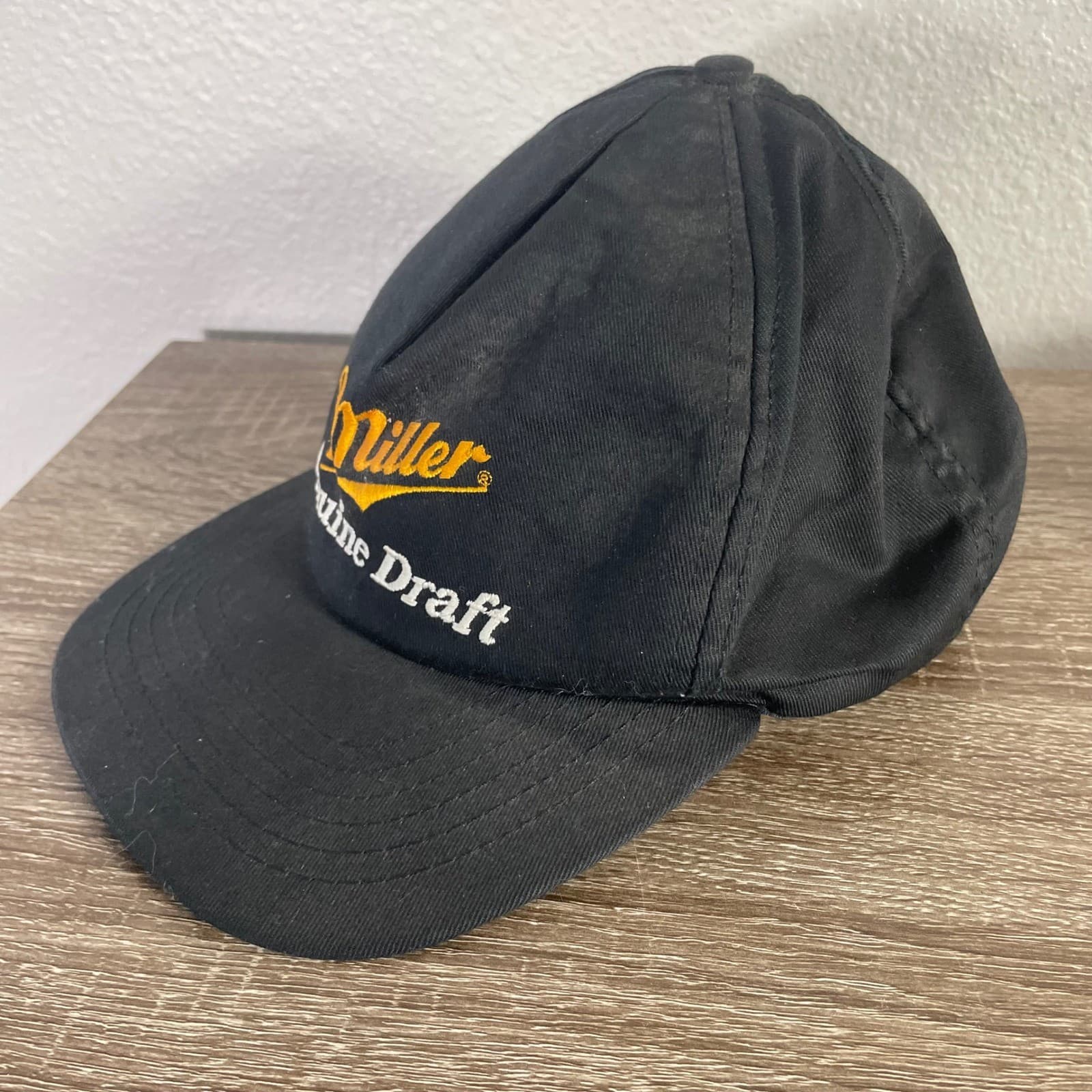 Vintage Miller Genuine Draft Hat Snapback Black Beer Logo Cap USA 90s - Thumbnail 6