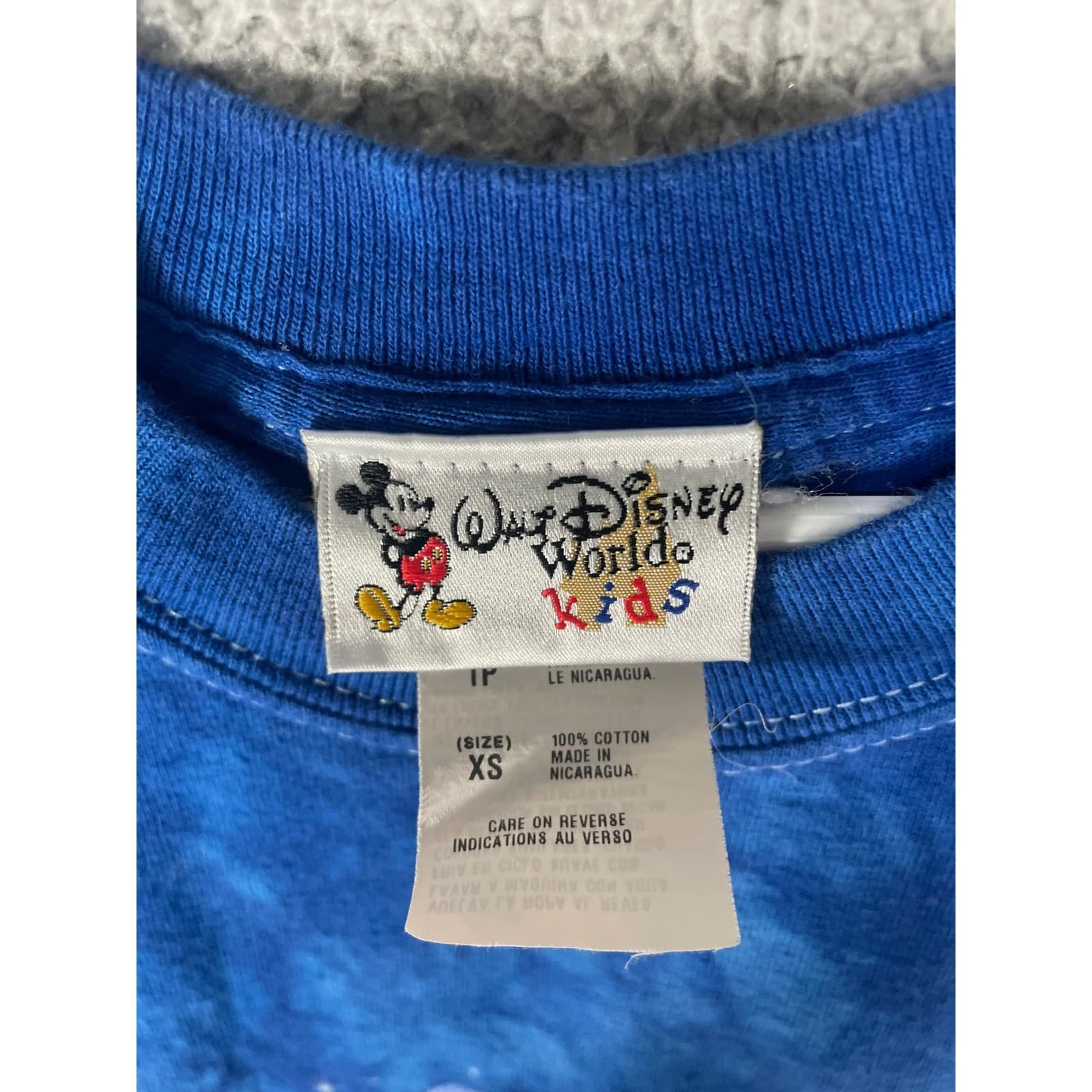 Disney Sorcerer Mickey T Shirt Kids XS Blue Fantasia Castle Graphic Tee - Thumbnail 3