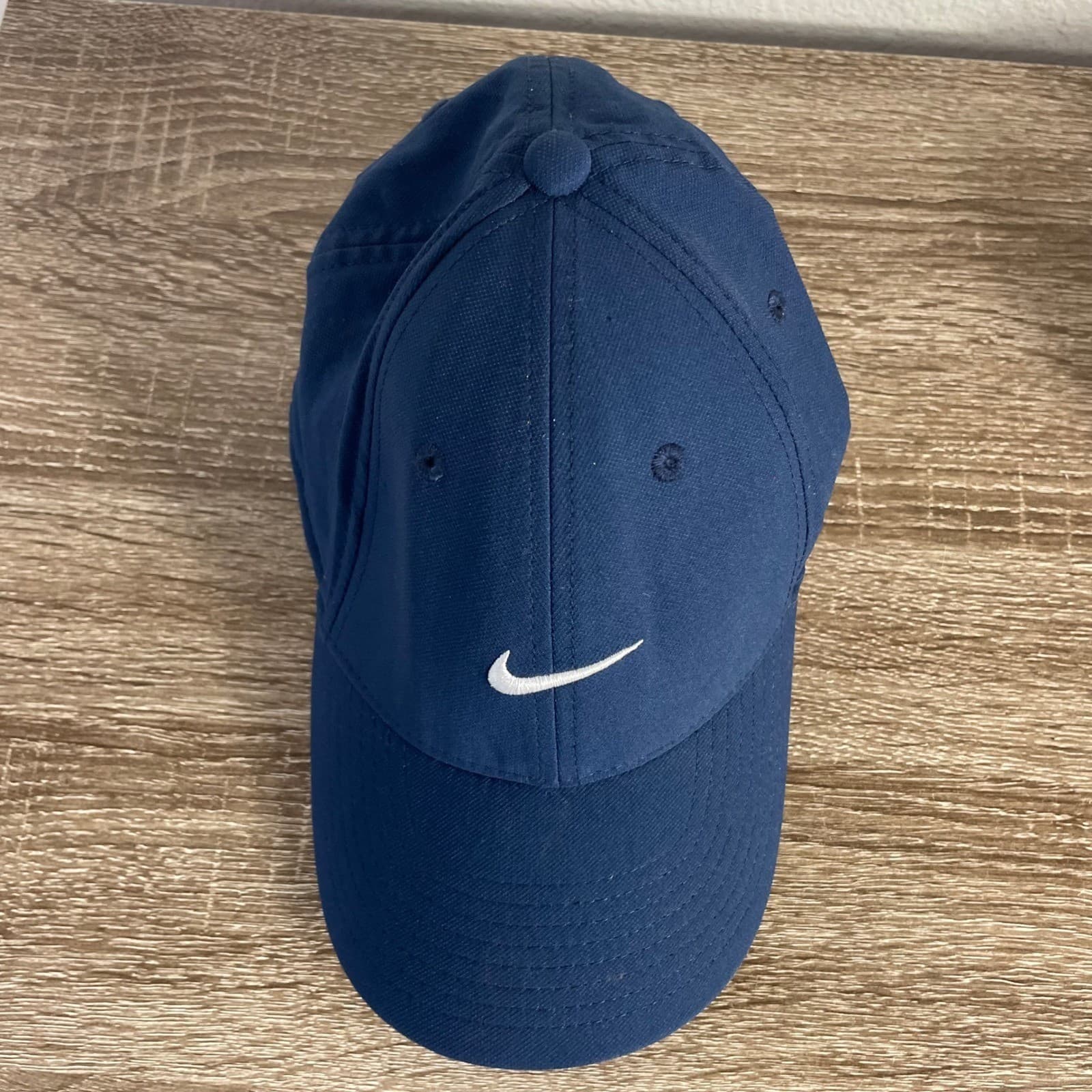 Nike Dri Fit Club Cap Hat Navy Blue Swoosh Adjustable S M Lightweight - Thumbnail 5