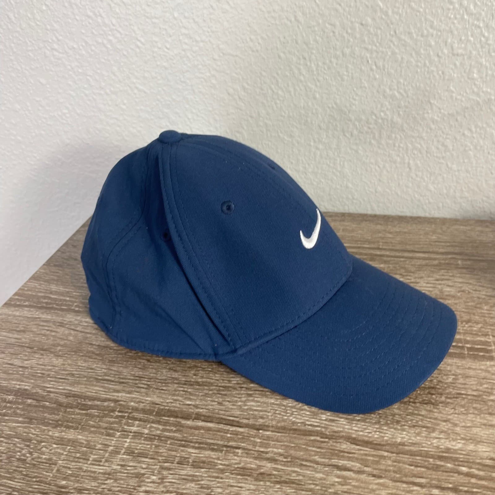 Nike Dri Fit Club Cap Hat Navy Blue Swoosh Adjustable S M Lightweight - Thumbnail 8