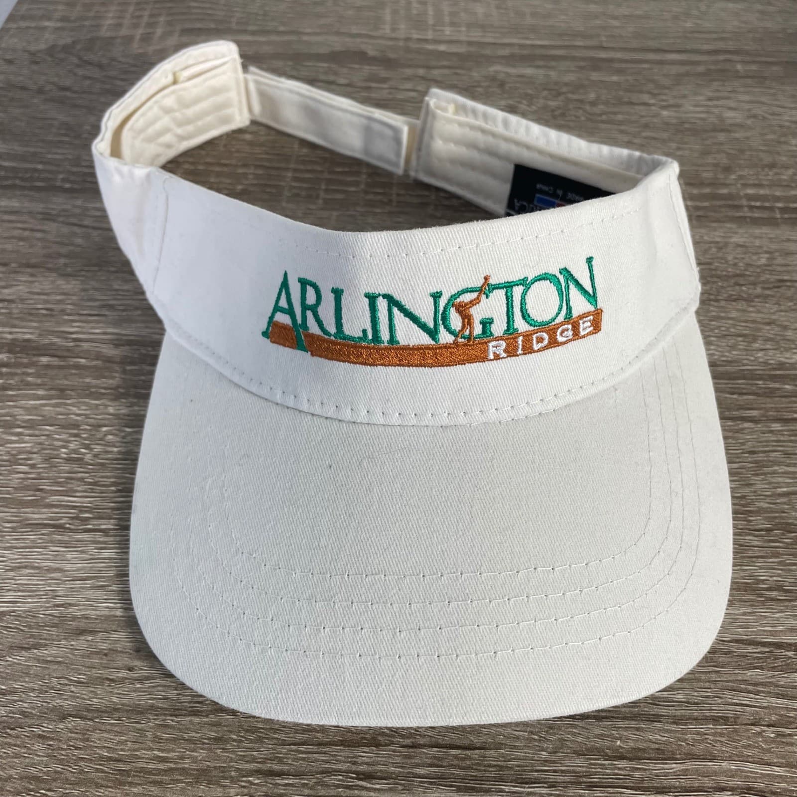 Arlington Ridge Golf Visor White Adjustable Cap America Country Club Hat - Thumbnail 2