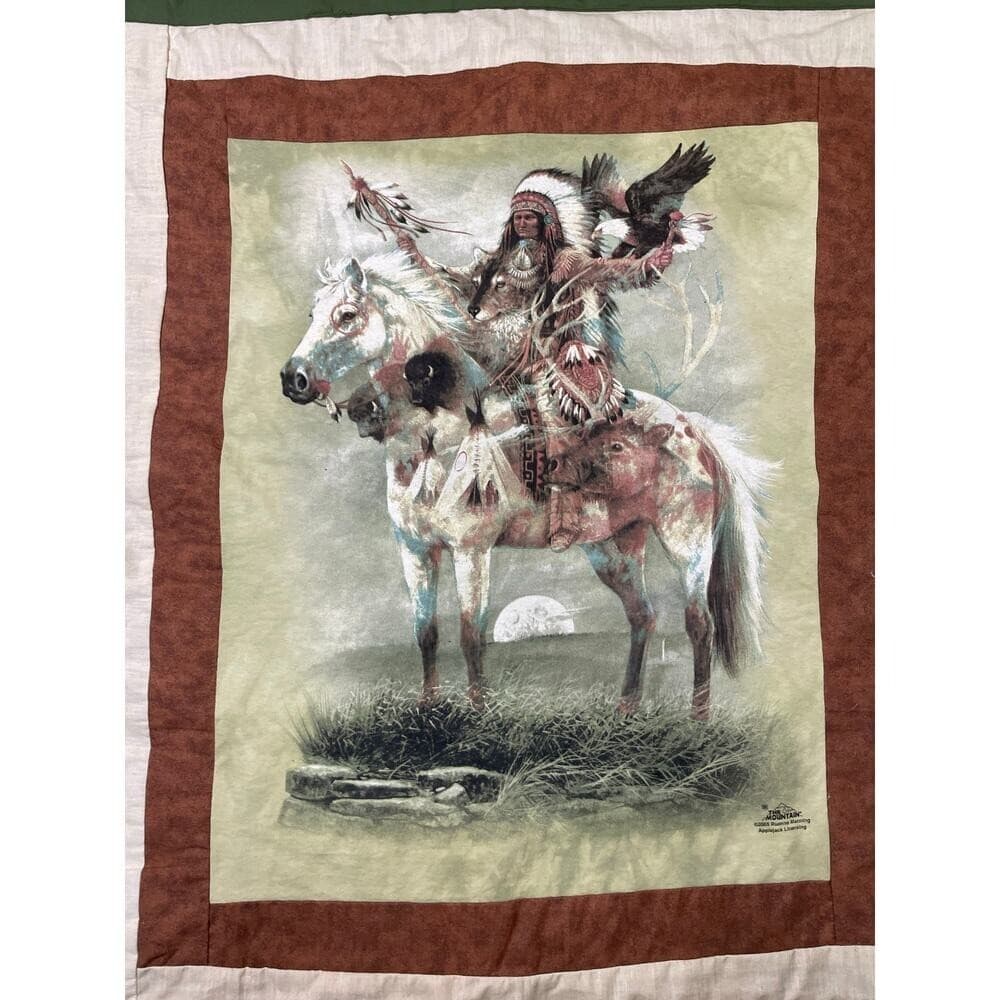 Set of 3 The Mountain Art Wall Hangings Quilted Cotton Tapestry Panels - Thumbnail 3