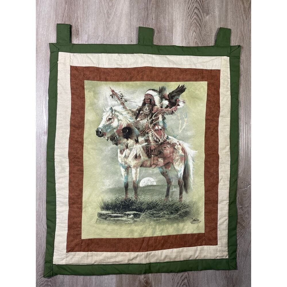 Set of 3 The Mountain Art Wall Hangings Quilted Cotton Tapestry Panels - Thumbnail 2