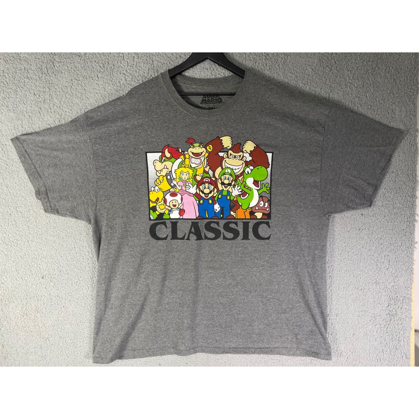 Super Mario T Shirt Mens 3XL Nintendo Gray Video Game Characters Graphic Tee - Thumbnail 4