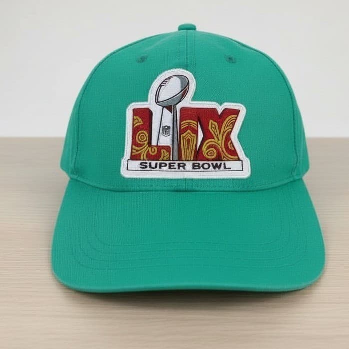 Super Bowl LIX Hat Teal NFL Football Cap Krewe Adjustable 2025 New Orleans