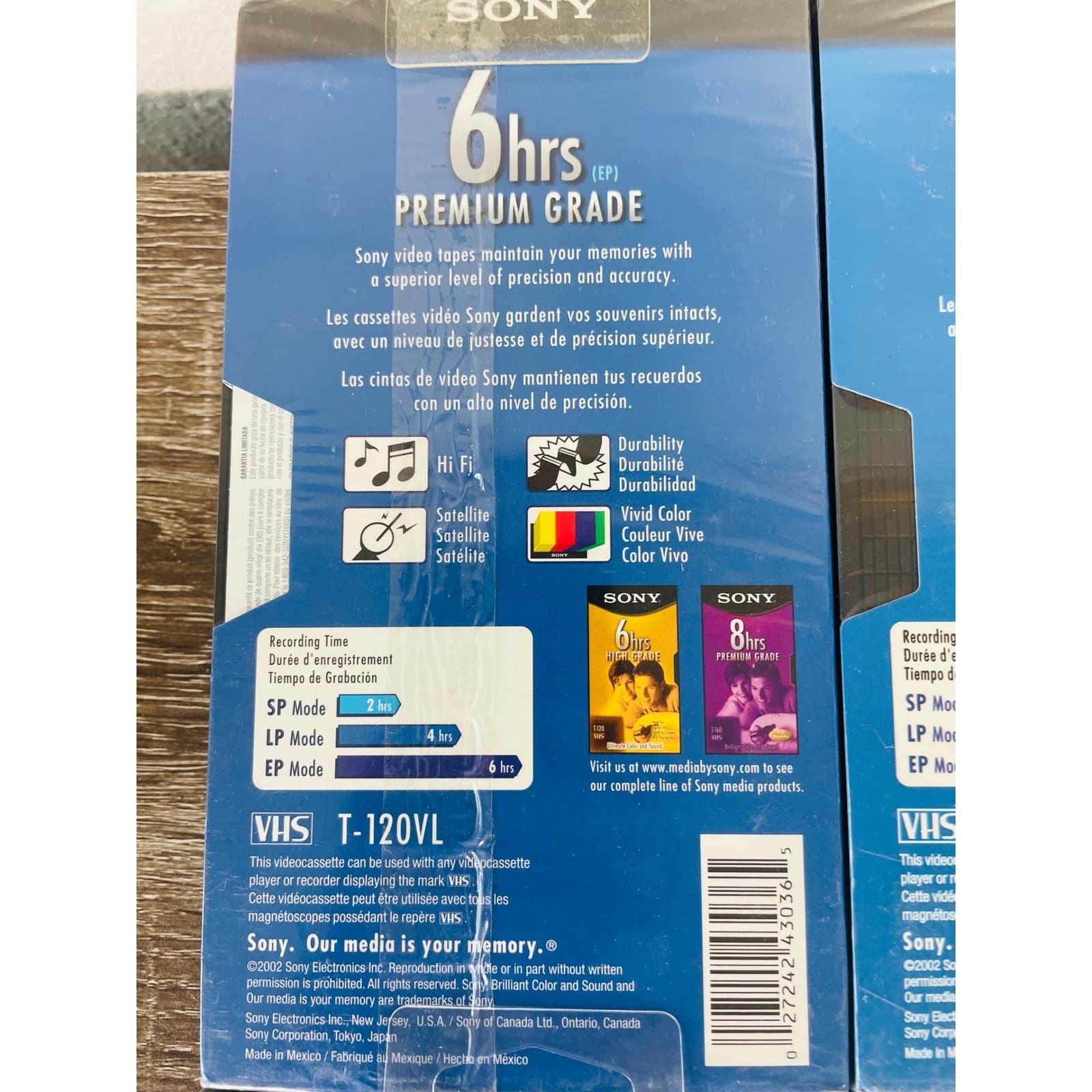 Sony T-120 VHS Blank Tapes Lot 6 New Sealed Premium 6 Hour Recordable Video - Thumbnail 6