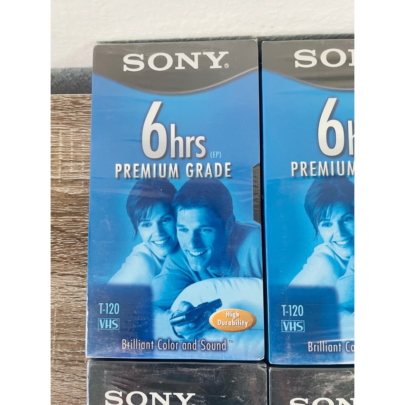 Sony T-120 VHS Blank Tapes Lot 6 New Sealed Premium 6 Hour Recordable Video - Thumbnail 3