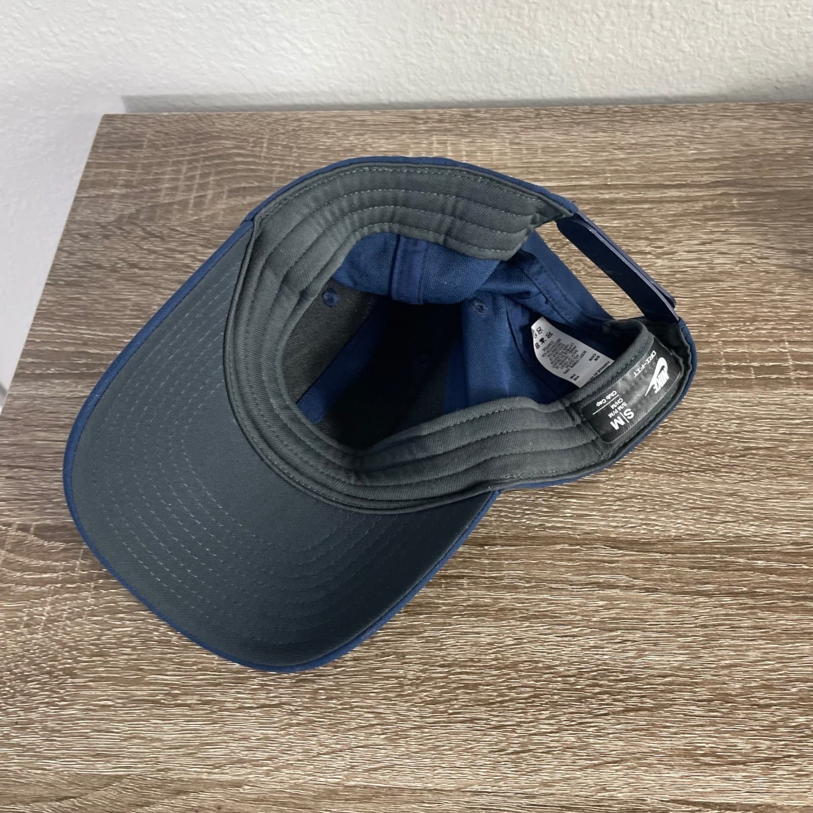 Nike Dri Fit Club Cap Hat Navy Blue Swoosh Adjustable S M Lightweight - Thumbnail 9