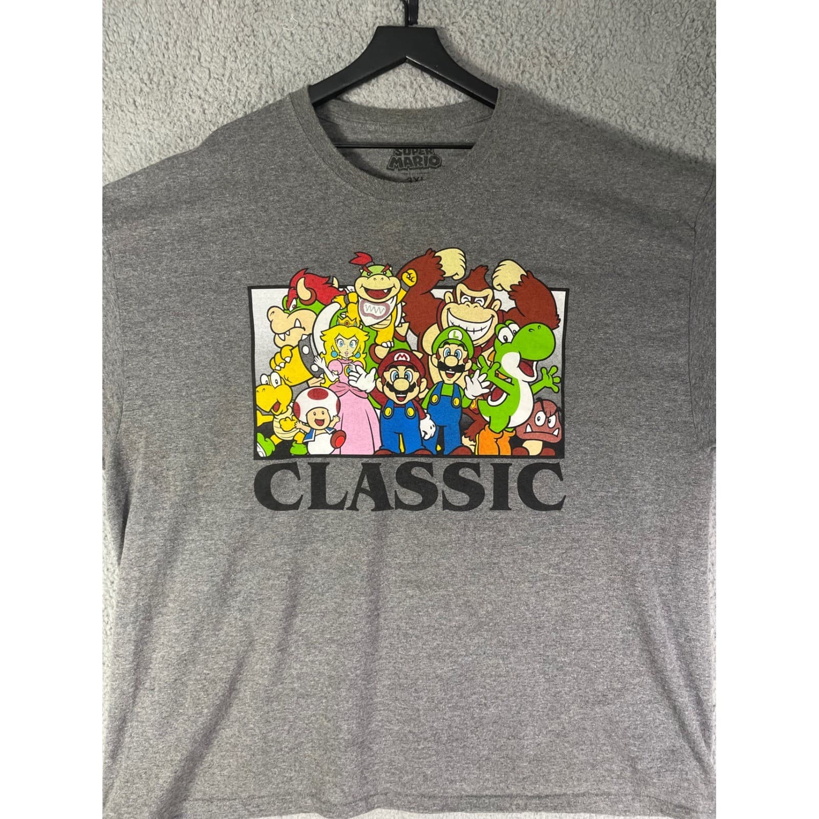 Super Mario T Shirt Mens 3XL Nintendo Gray Video Game Characters Graphic Tee - Thumbnail 5